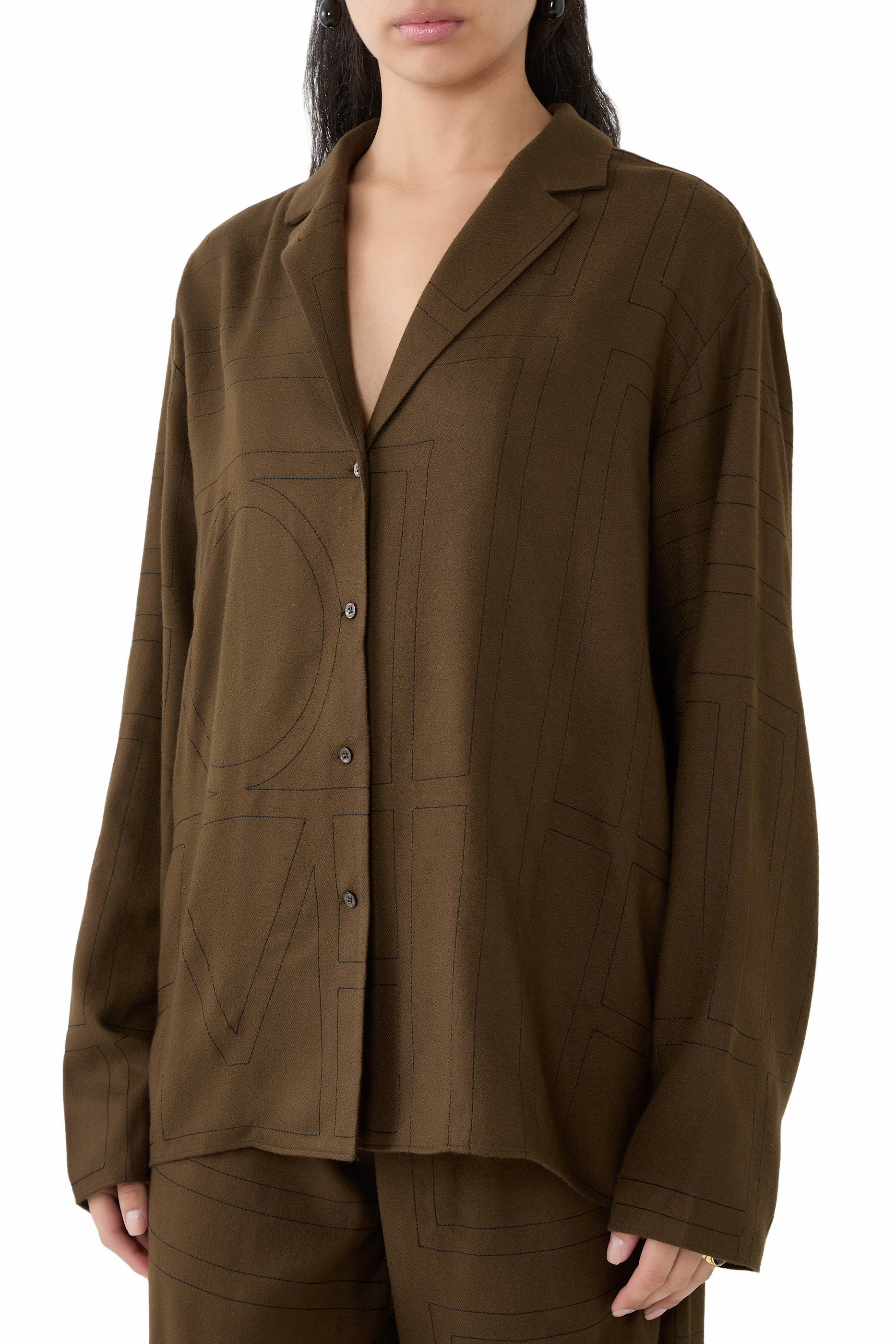 Monogram Flannel PJ Top