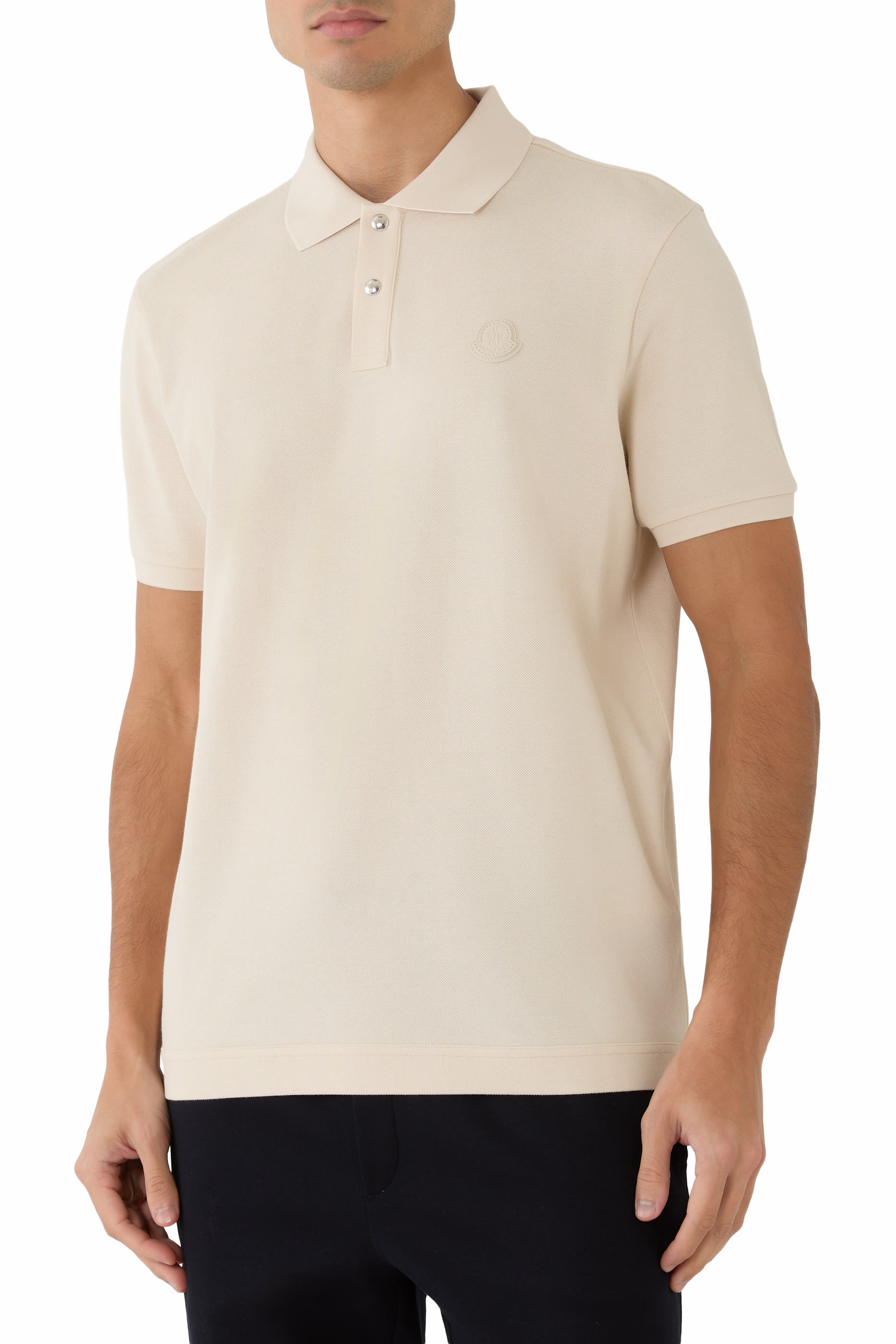 Logo Patch Cotton Piquet Polo Shirt