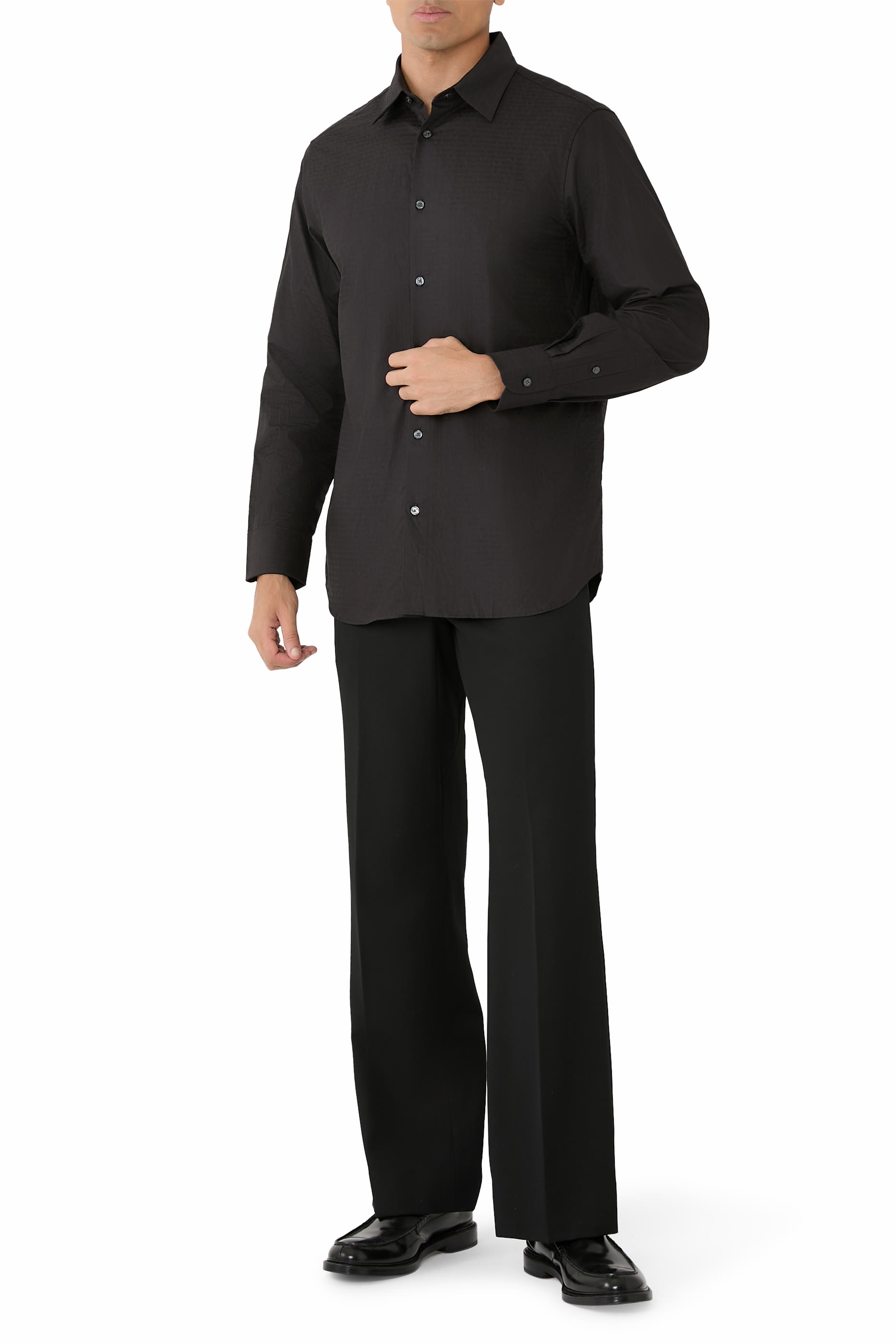 Micro EA Text Logo Long Sleeves Shirt