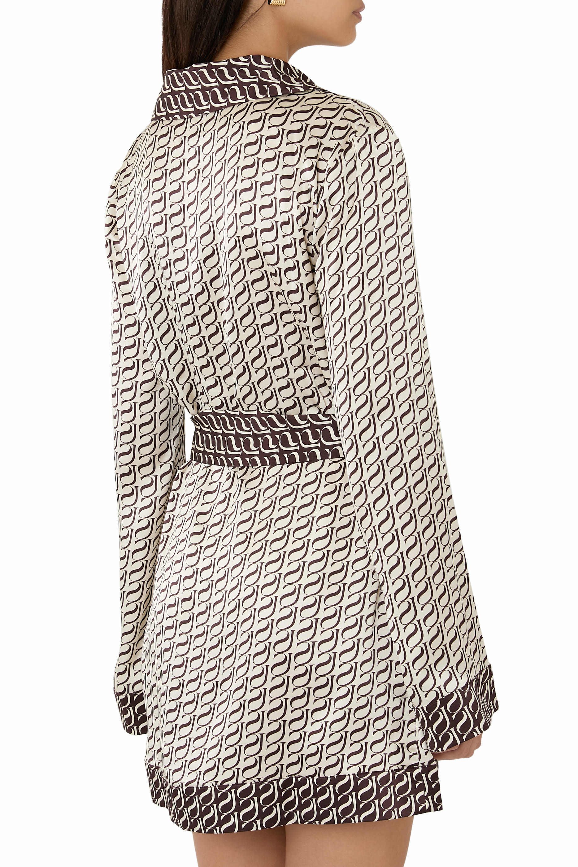 Monogram Contrast Mini Dress