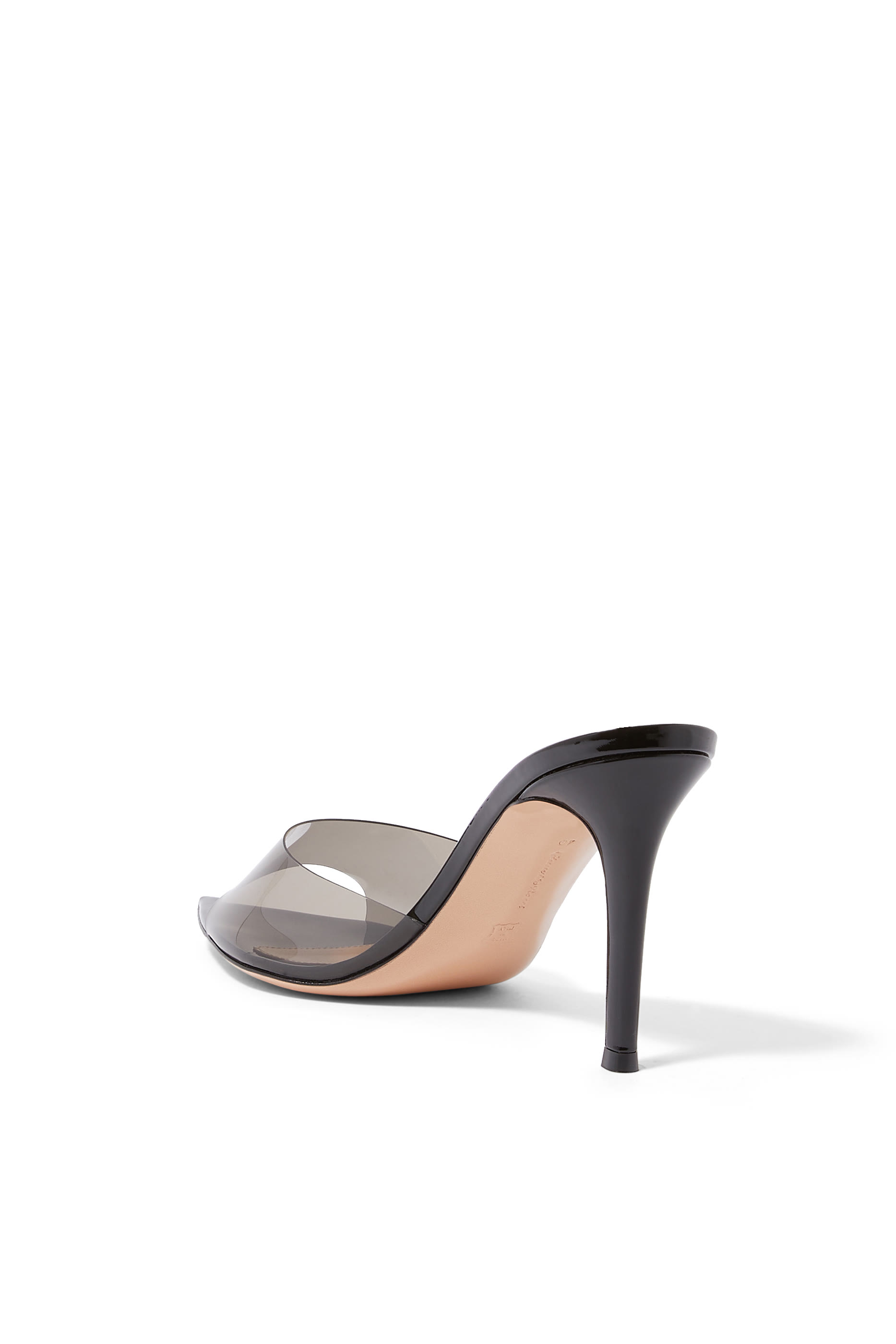 Elle 85 Plexi & Patent Leather Mules