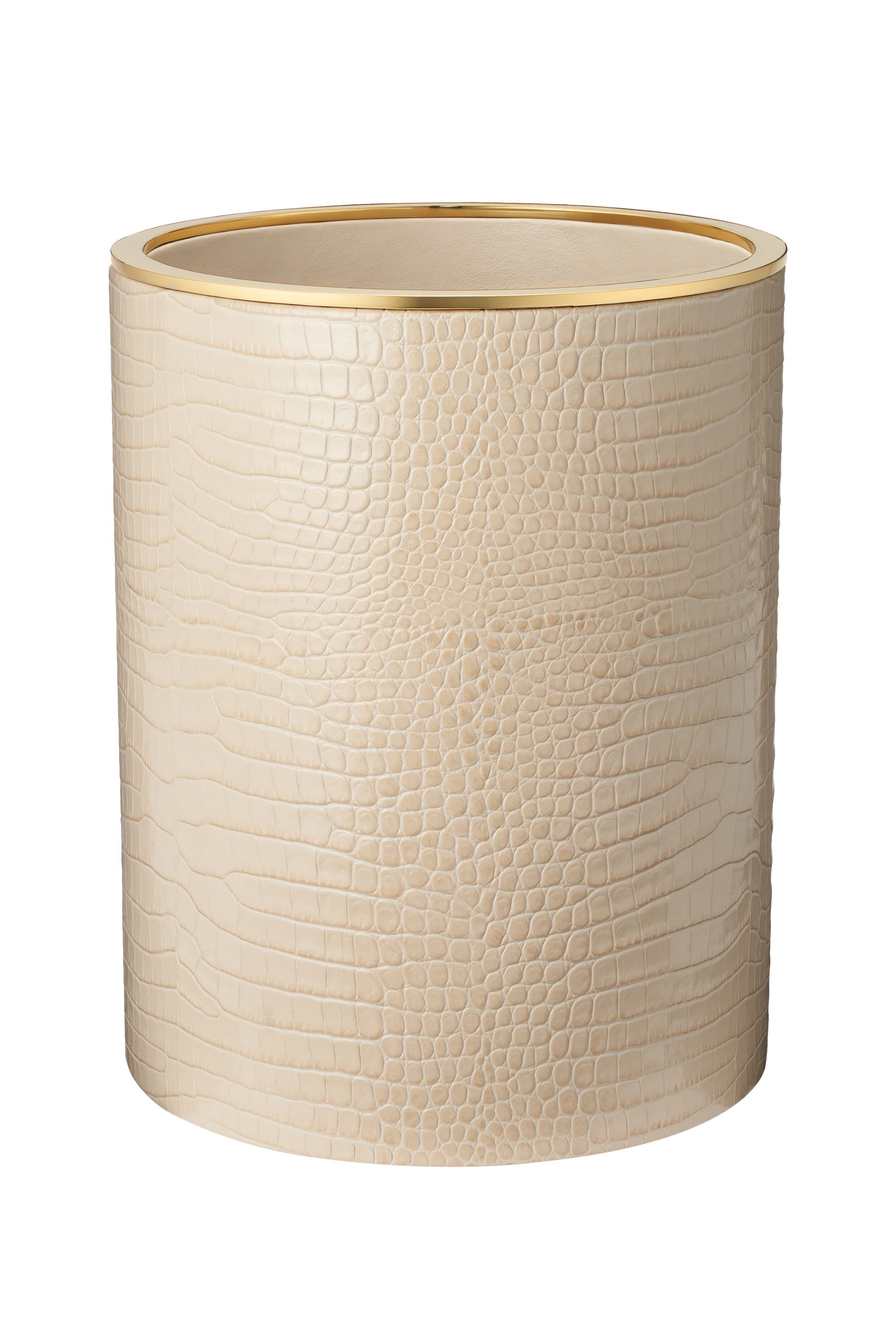 Classic Croc Leather Wastebasket