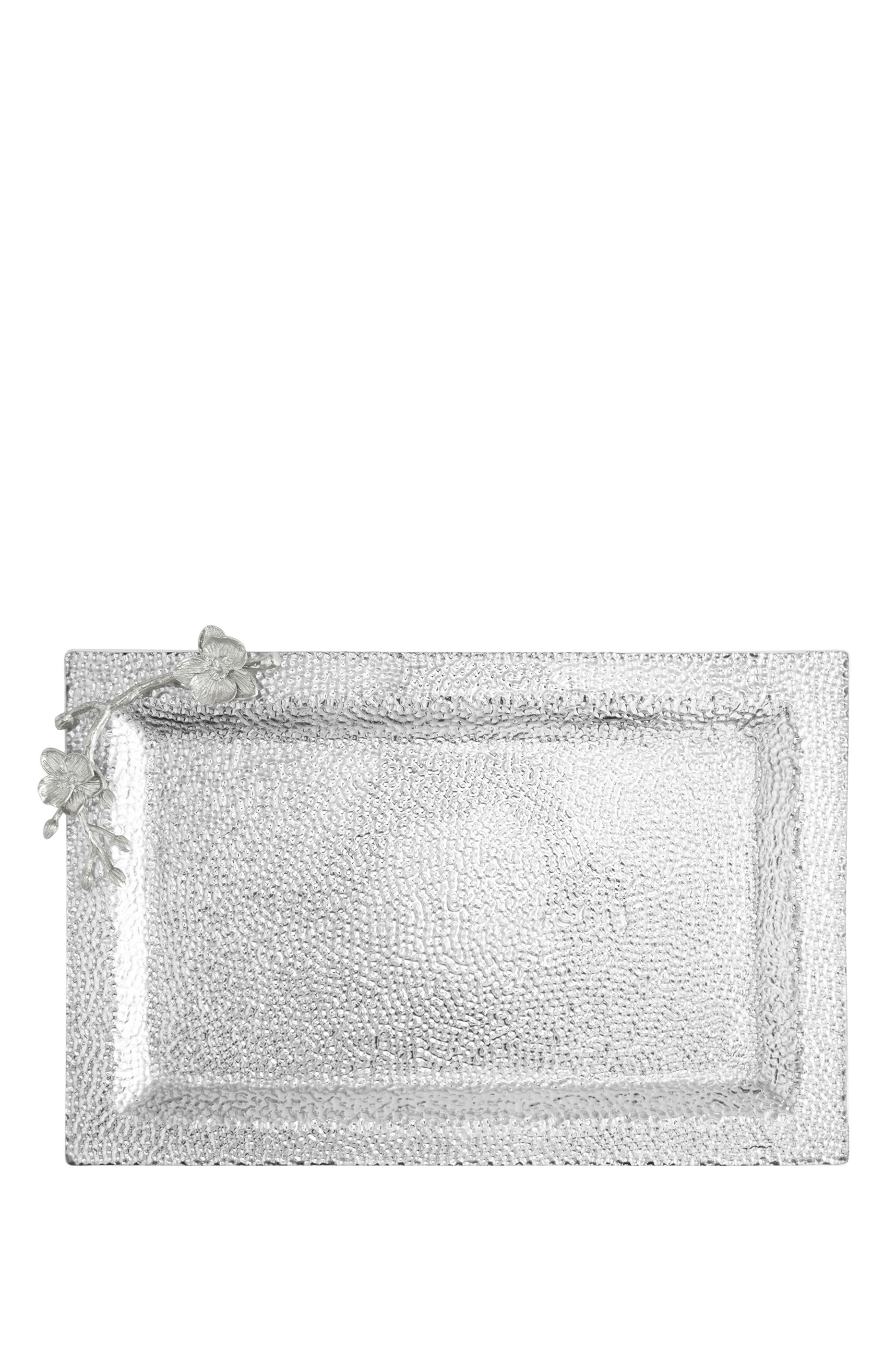 White Orchid Large Glass Tray