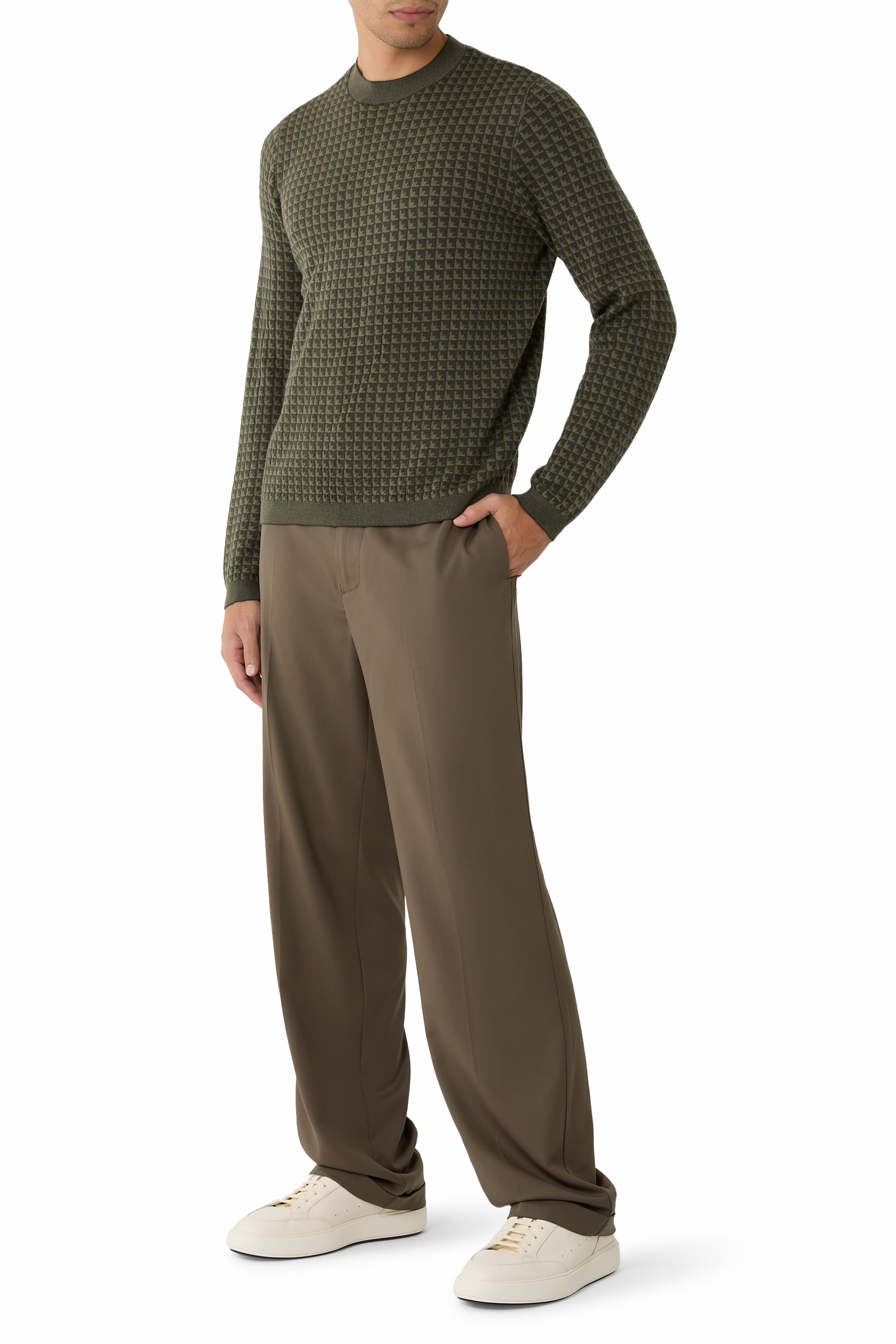 Virgin Wool Twill Trousers