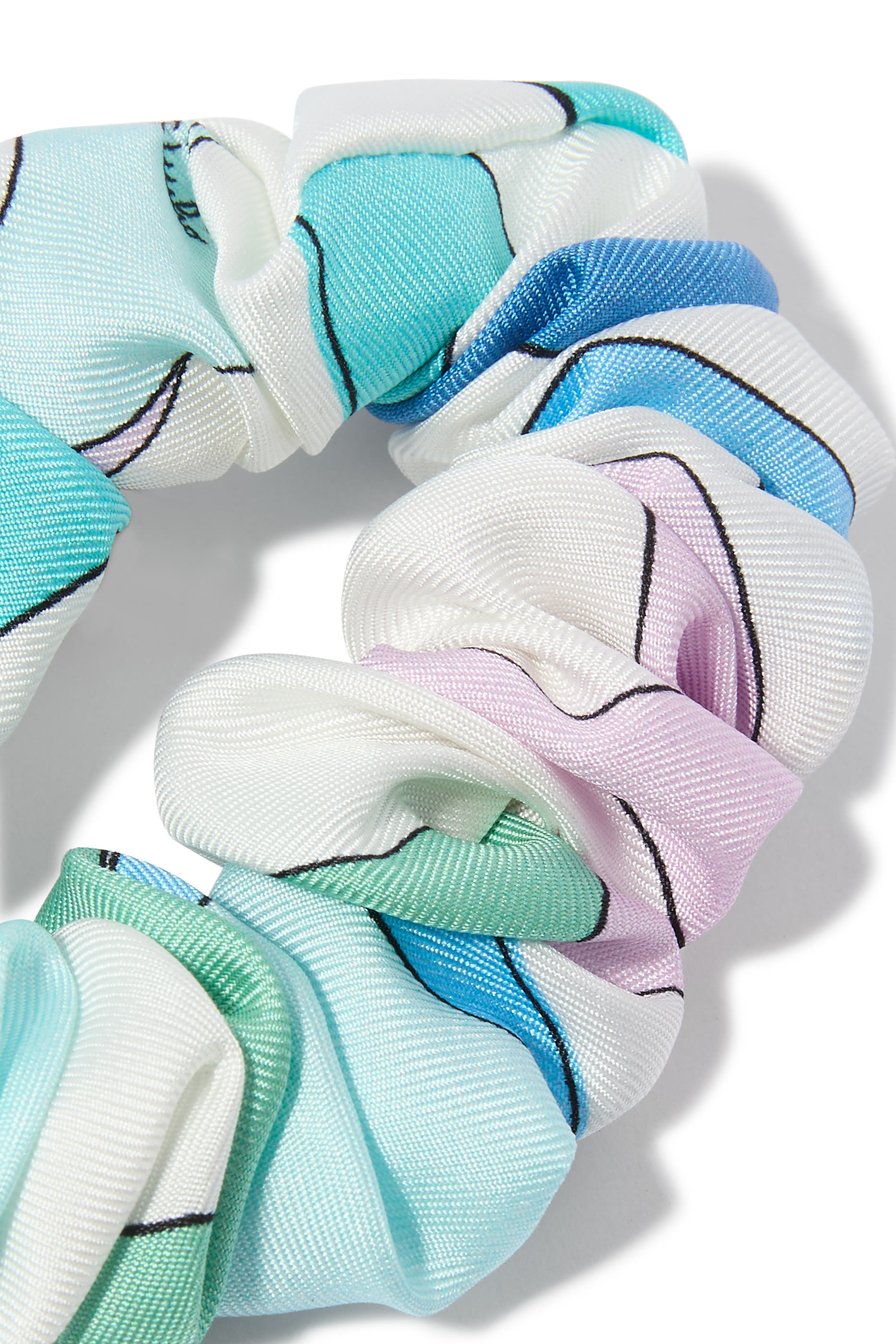 Iride-Print Silk Hair Tie 