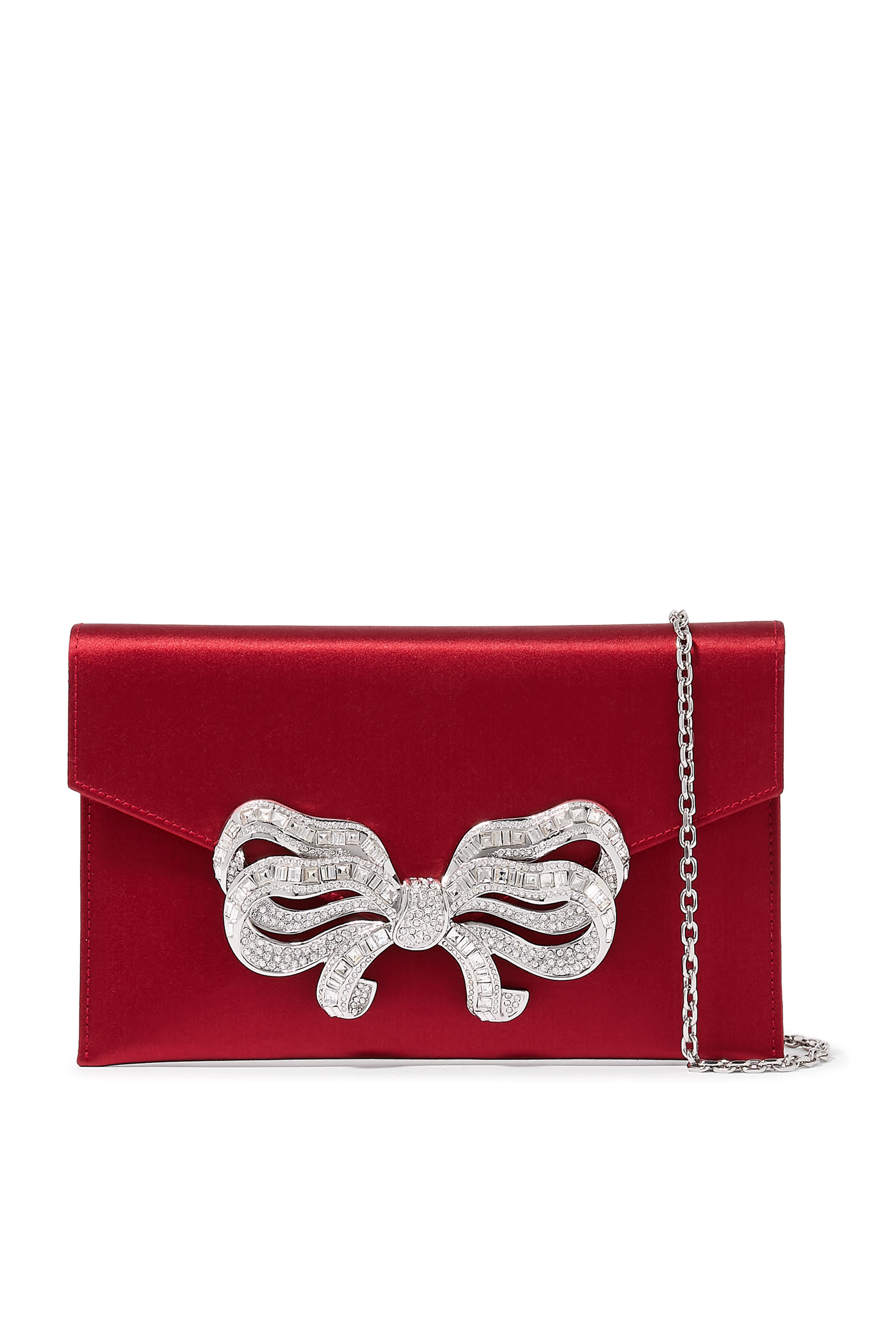Satin Bow Envelope Clutch