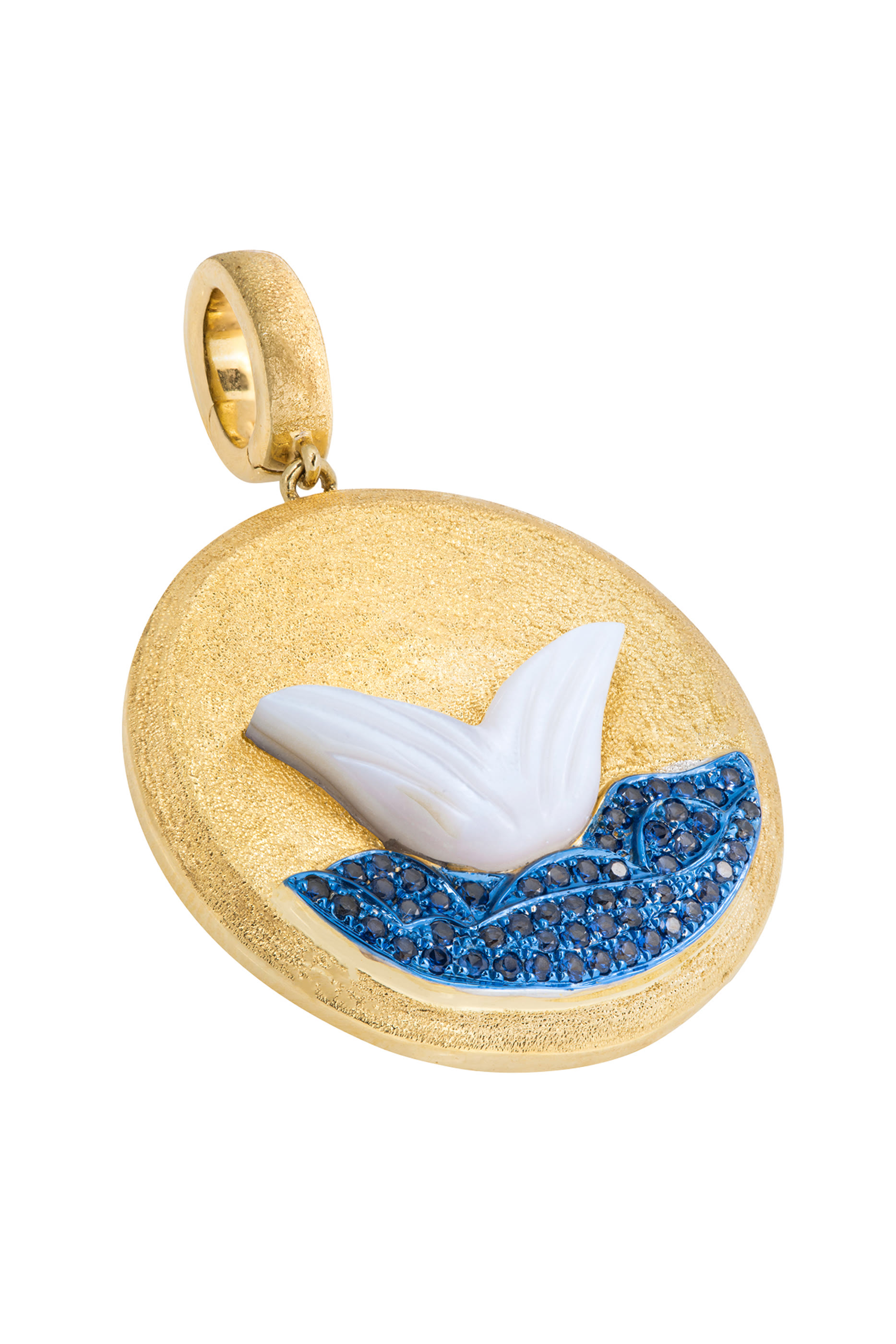  Fishtail Sands Charm, 18K Yellow Gold & Mother of Pearl