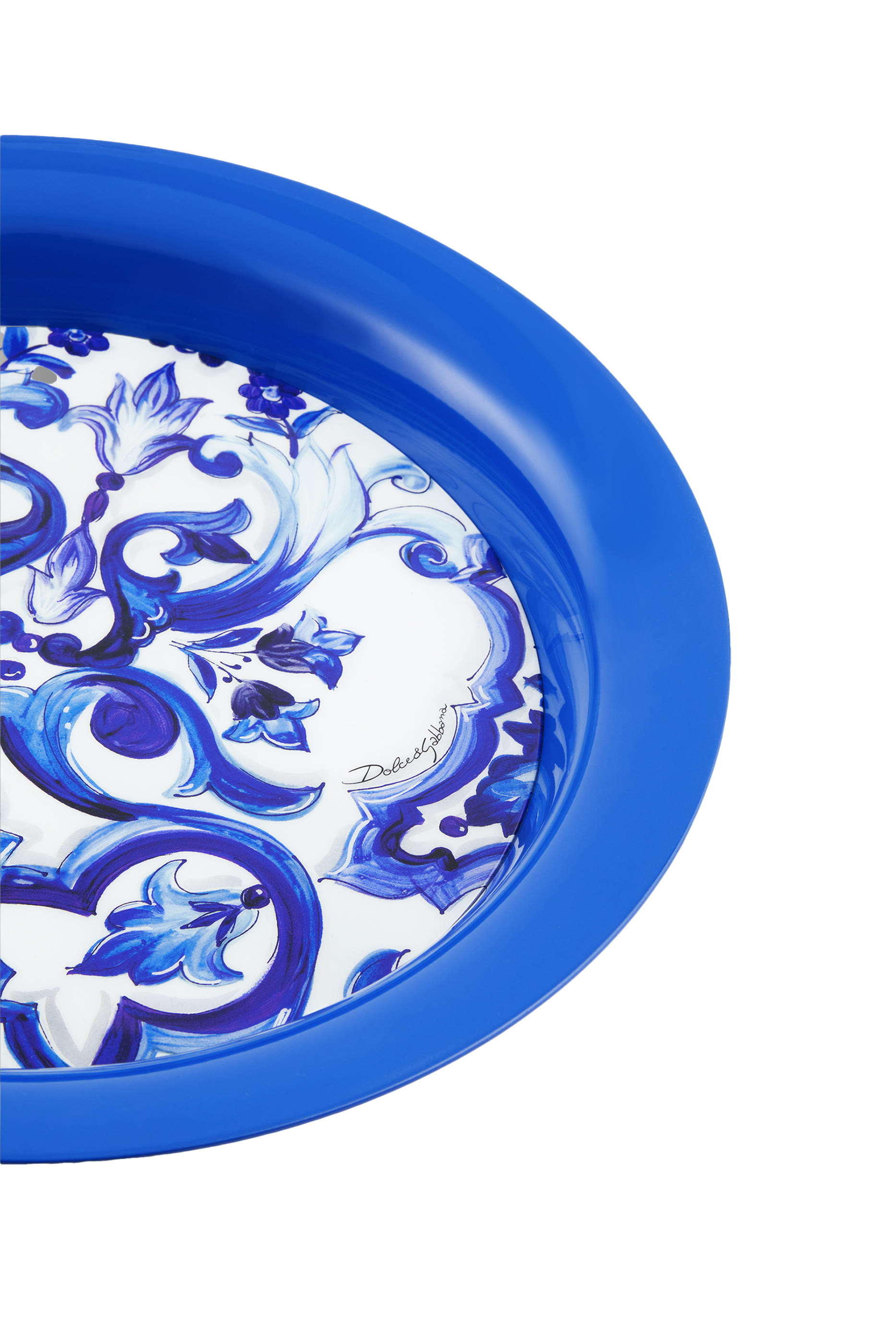 Blu Mediterraneo Round Metal Tray