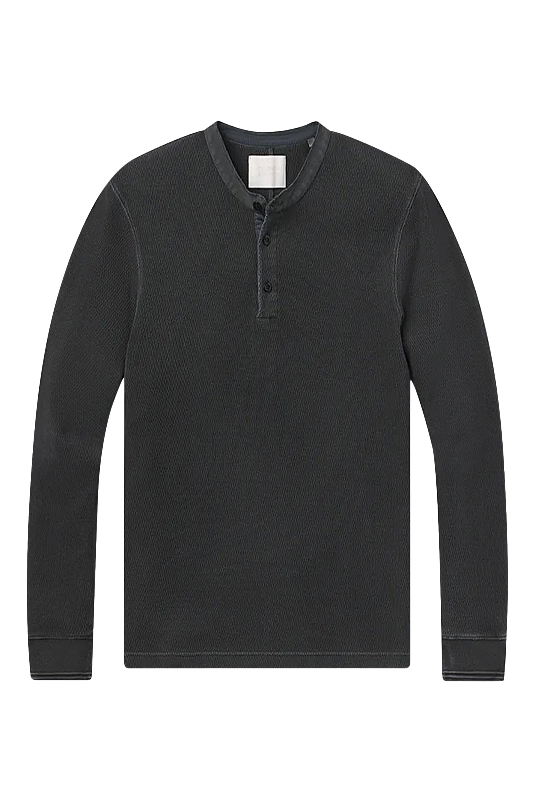 Waffle Three Button Henley