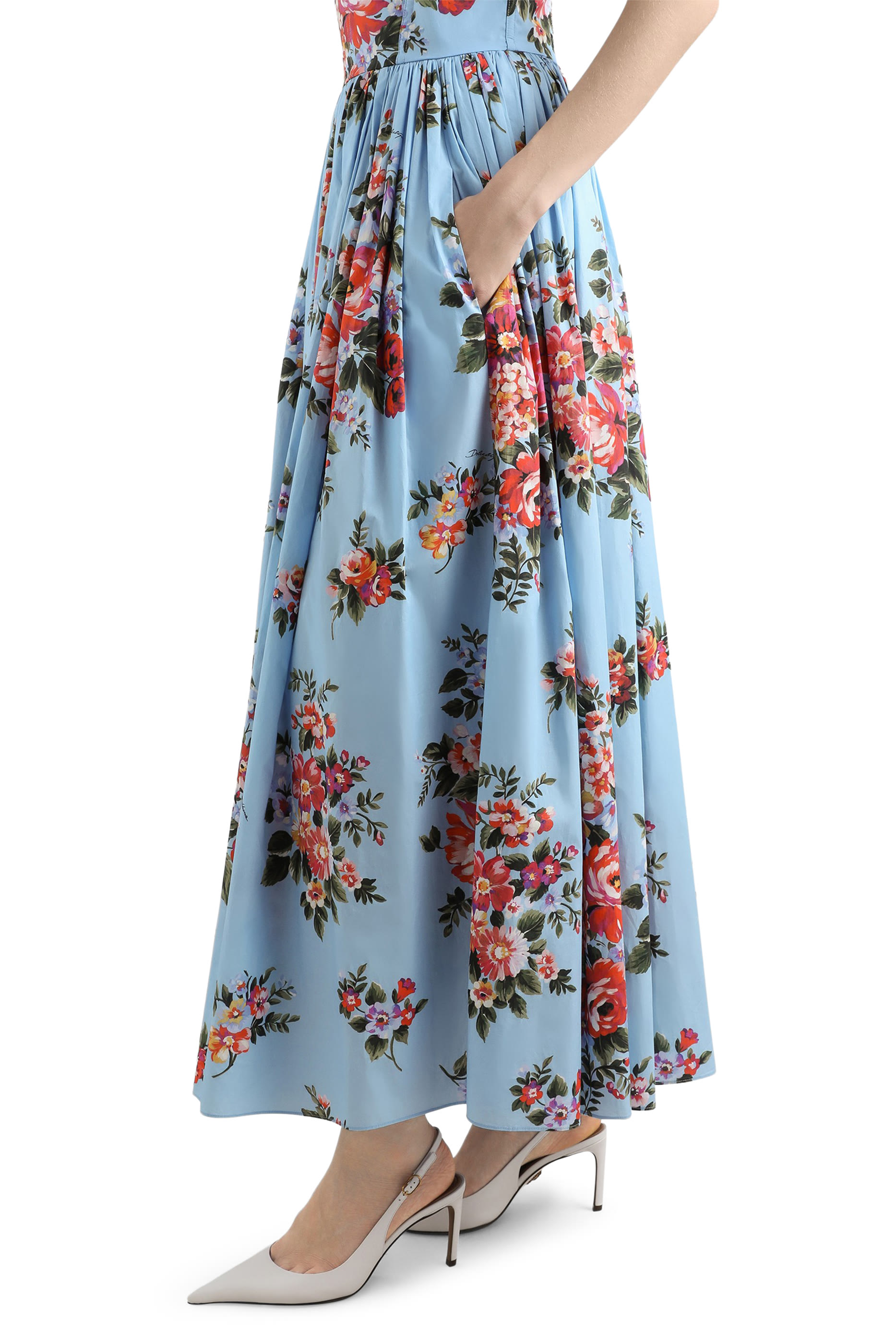 Flower Bouquet-Print Dress