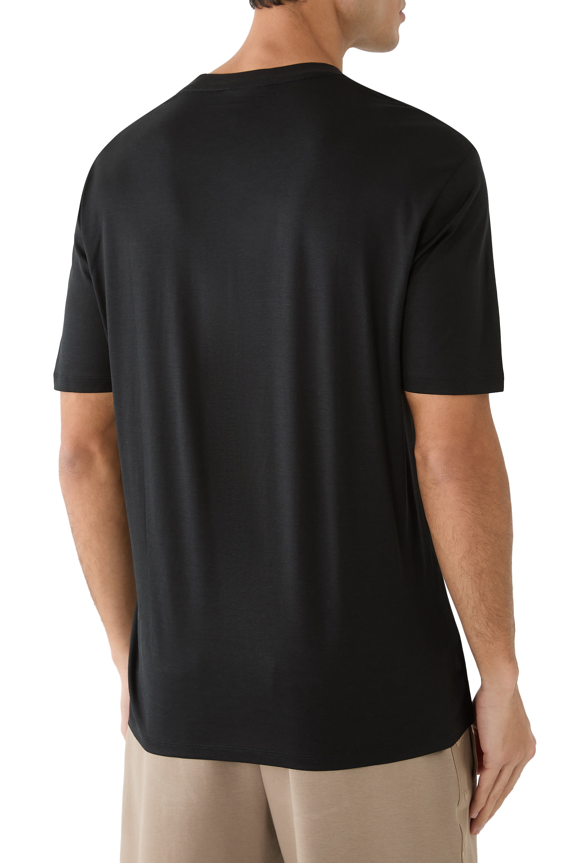 Embossed Eagle Embroidery Lyocell-Blend Jersey T-Shirt