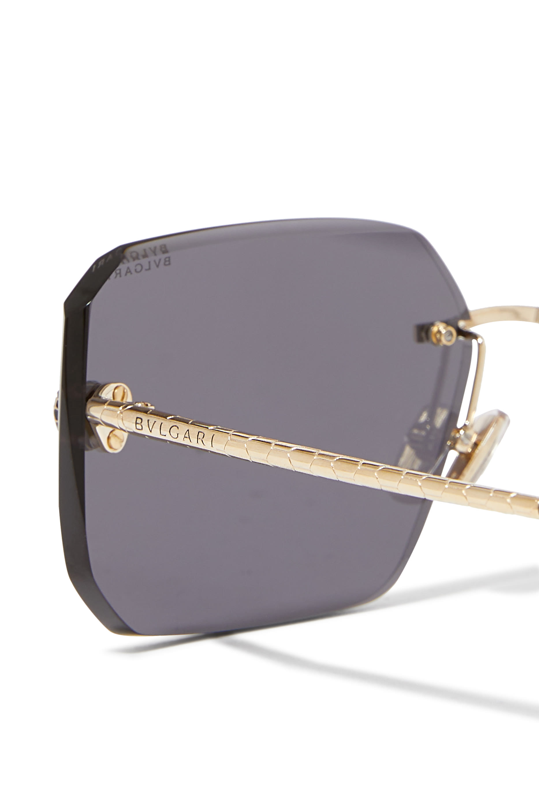 Serpenti Oversized Rimless Irregular Sunglasses