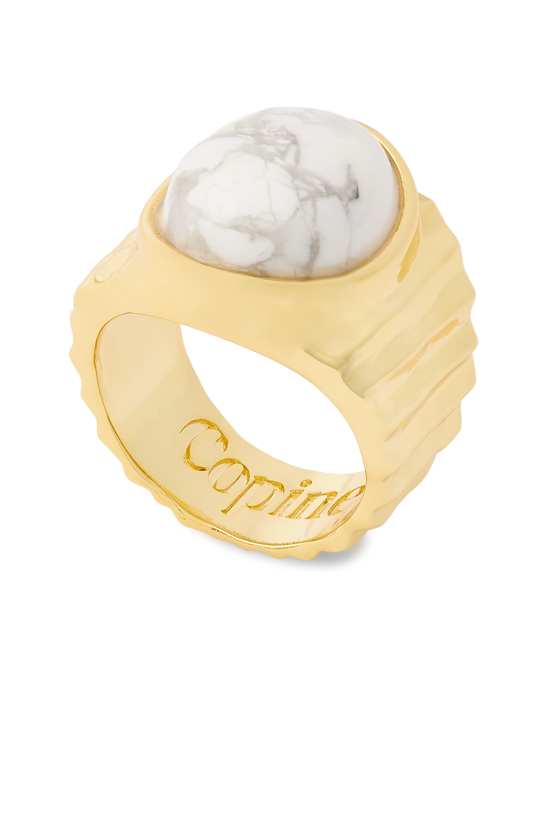 Rima Ring, Gold Plated Silver Sterling & Agate