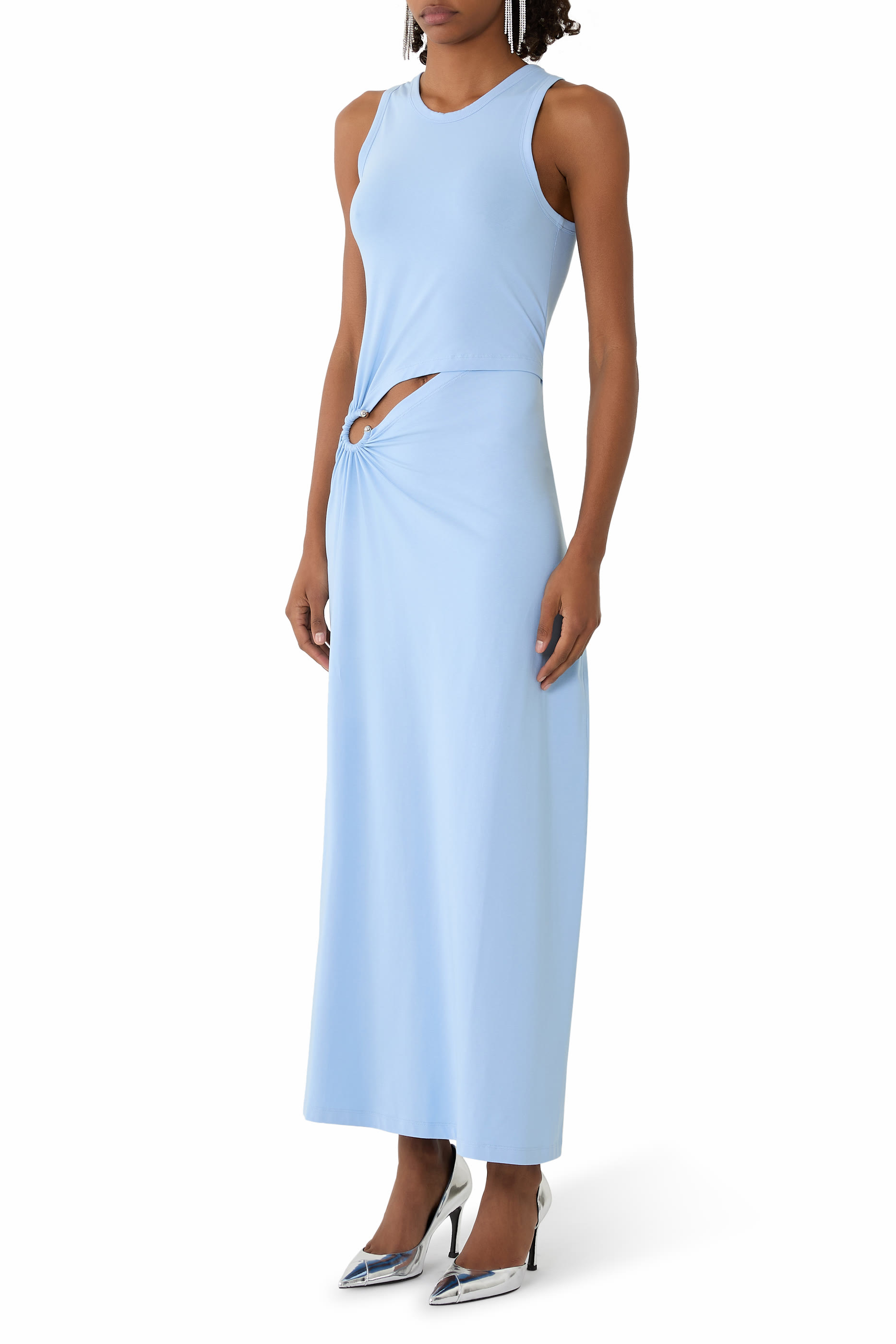 Cutout Cotton-Blend Maxi Dress
