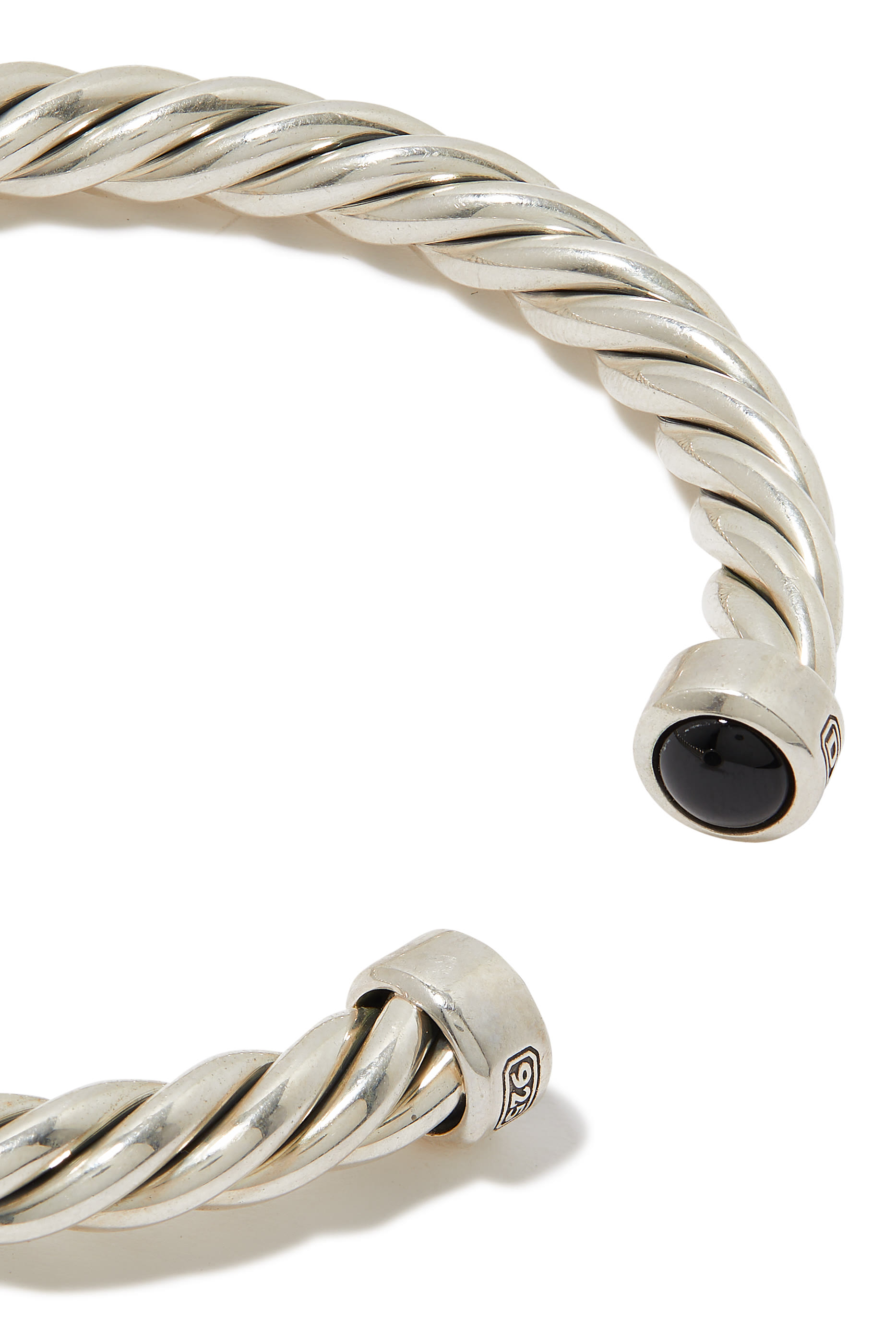 Cable Classic Cuff Bracelet, Sterling Silver & Black Onyx