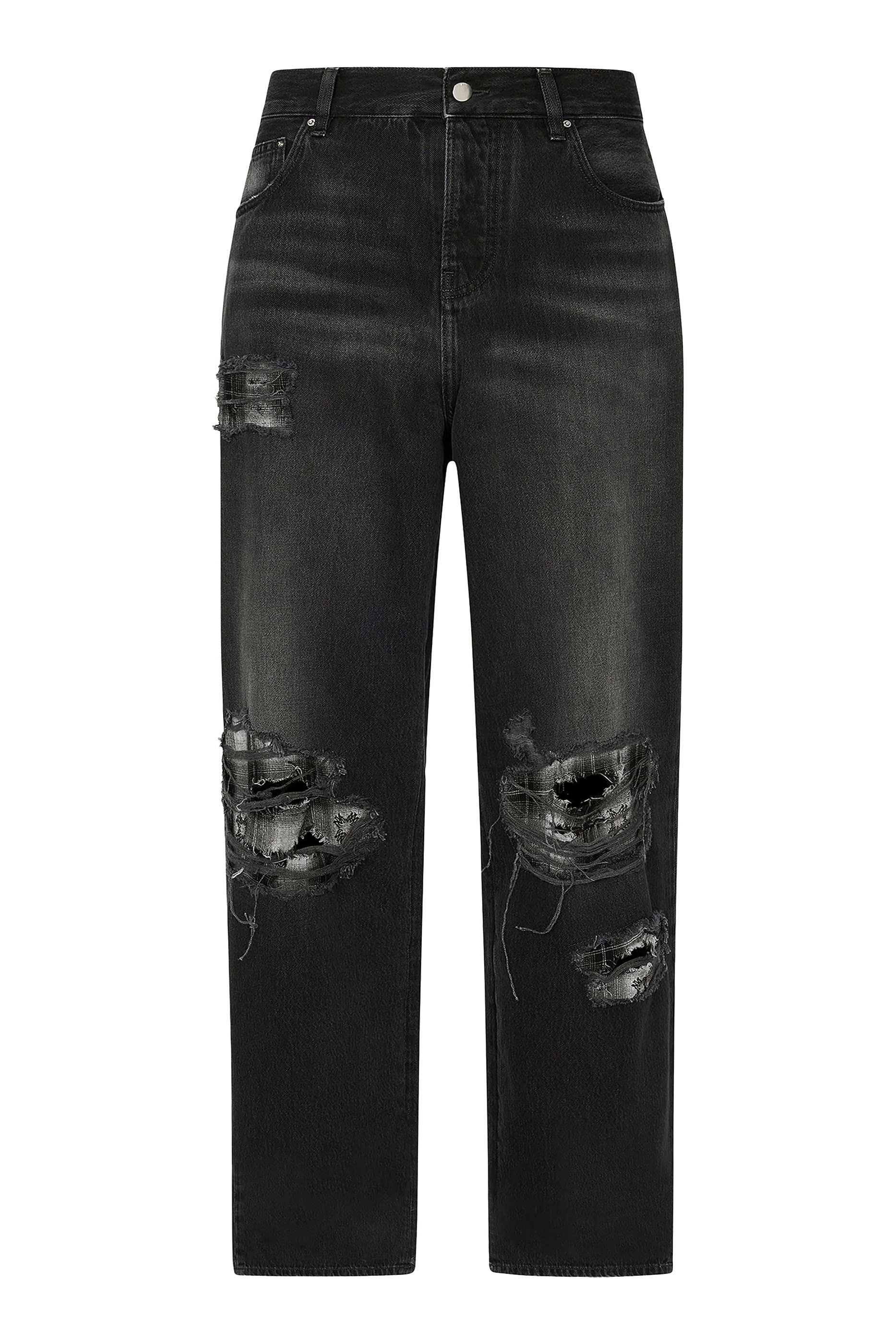 Flannel Repair Baggy Jeans