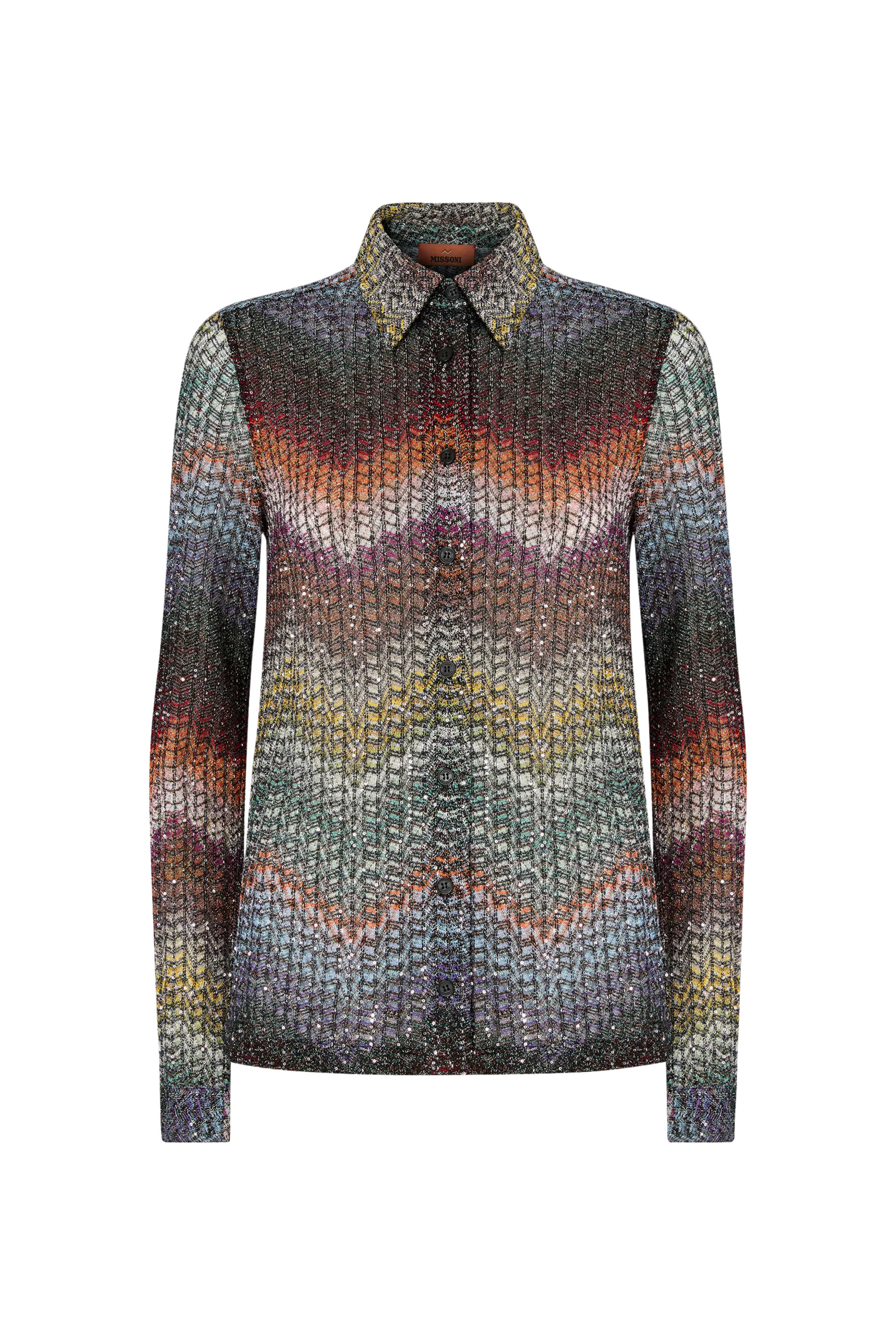 Mixed Viscose Lam&eacute; Sequin Emebellished Shirt 