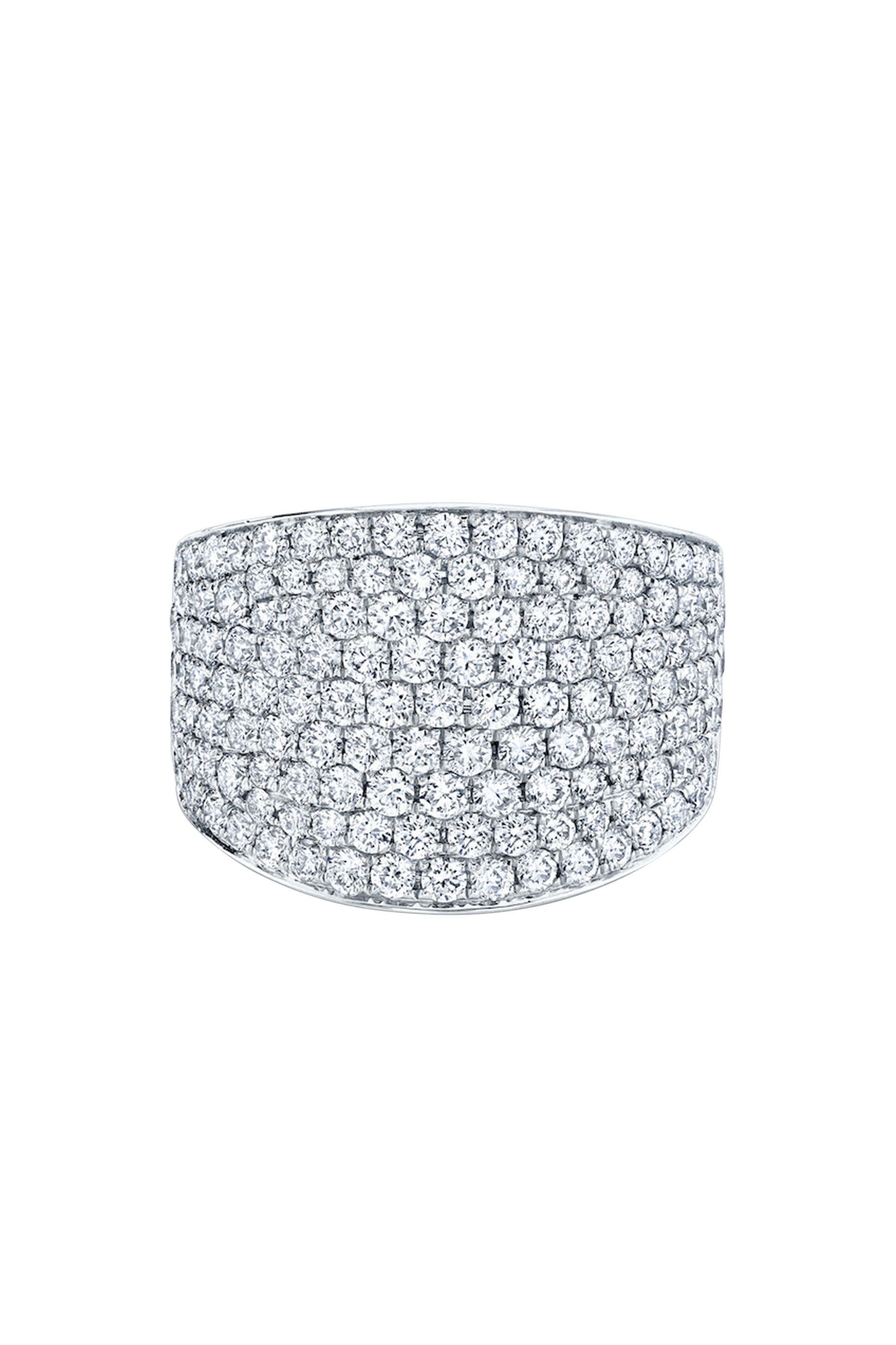 Pave Diamond Comet Ring, 18k White Gold & Diamonds