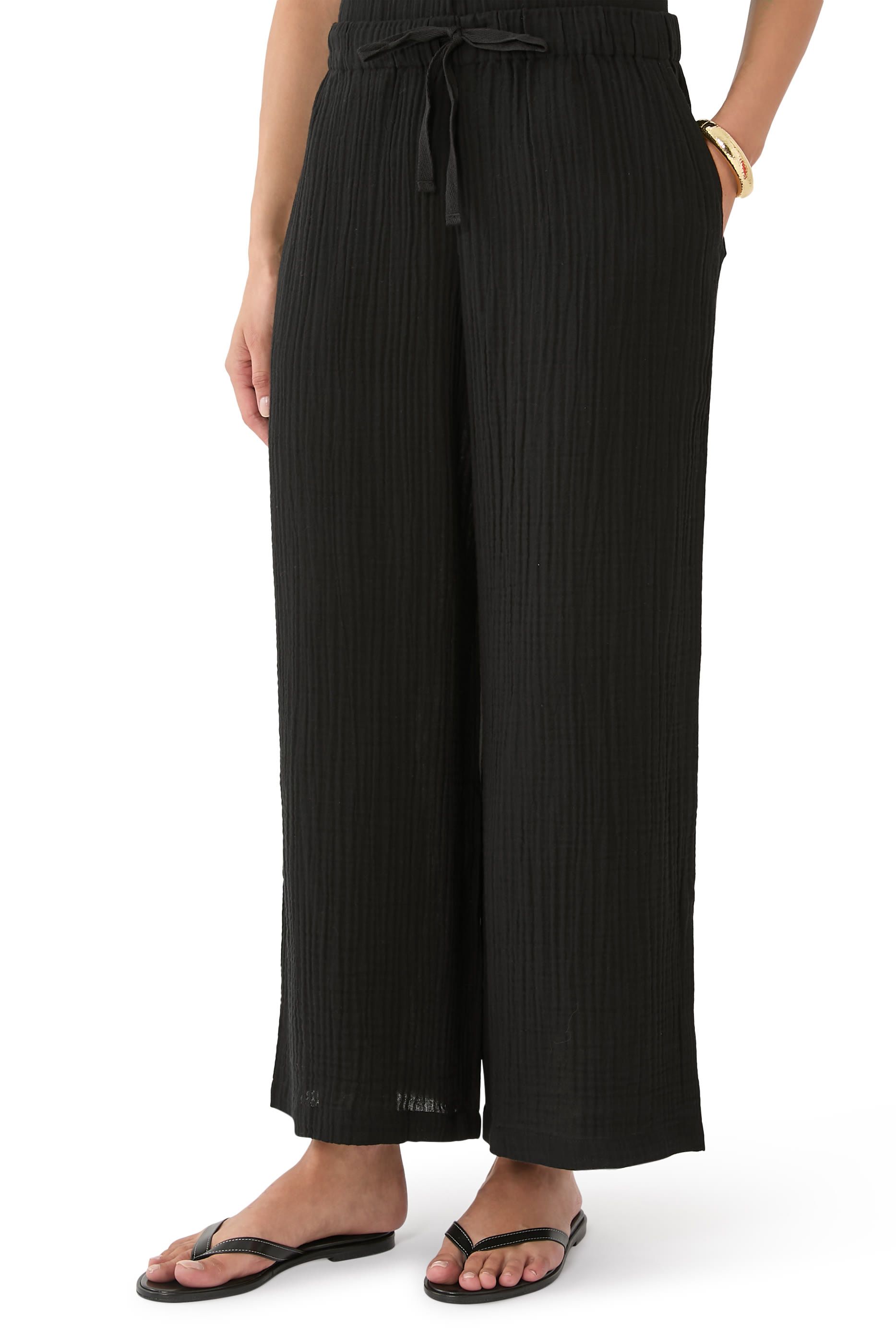 Organic Cotton Lofty Gauze Wide-Leg Pants