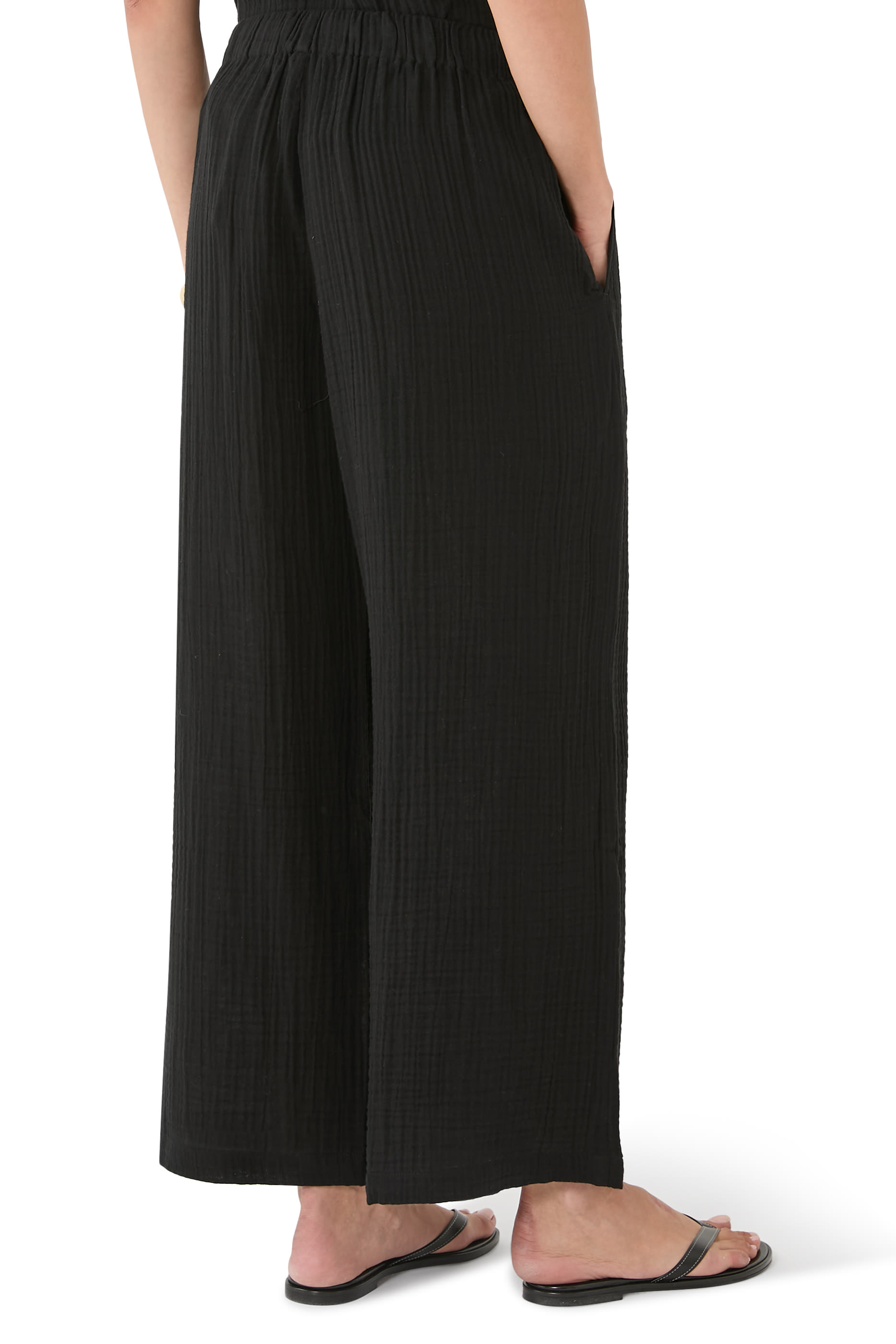 Organic Cotton Lofty Gauze Wide-Leg Pants