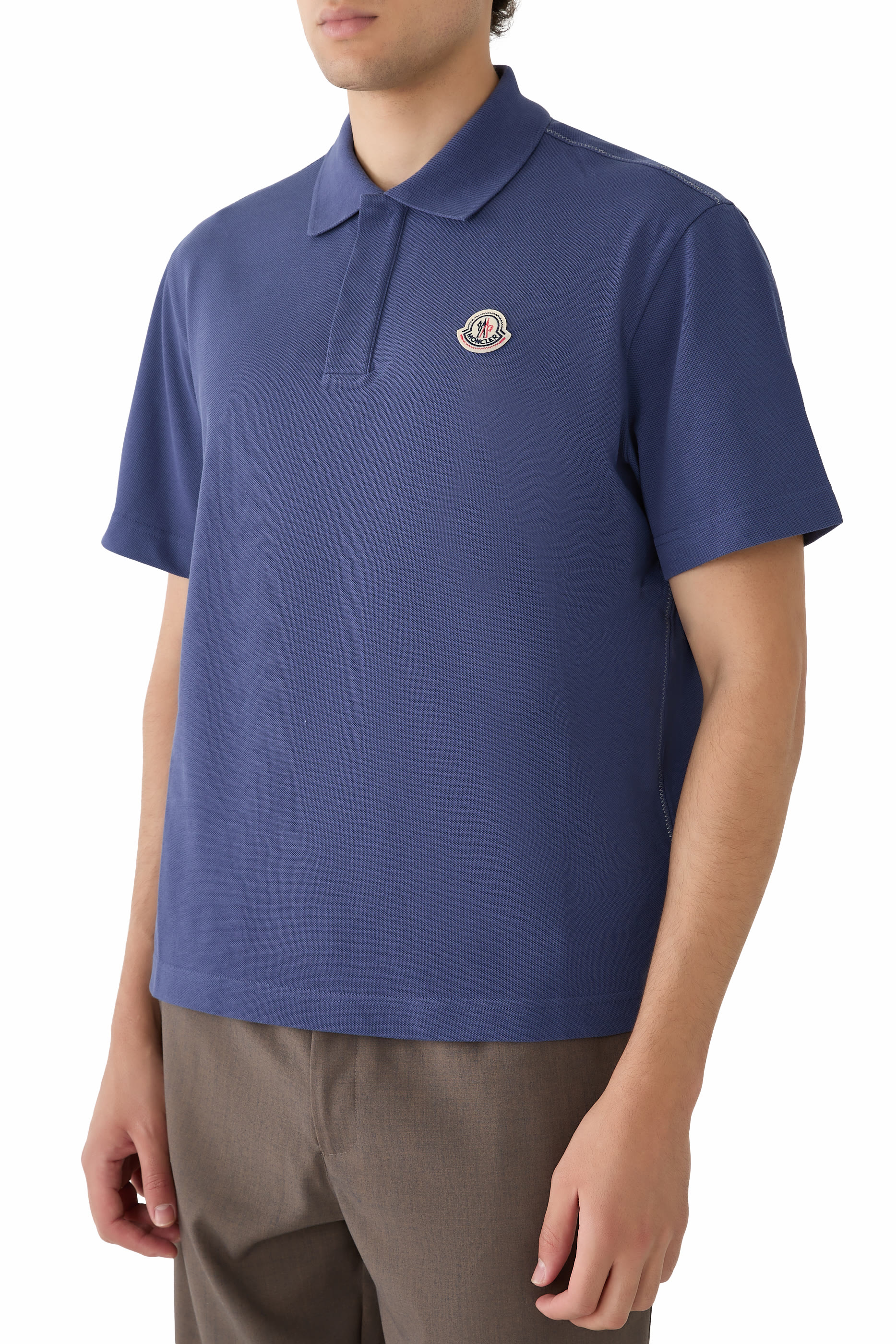 Logo Patch Cotton Piquet Polo Shirt