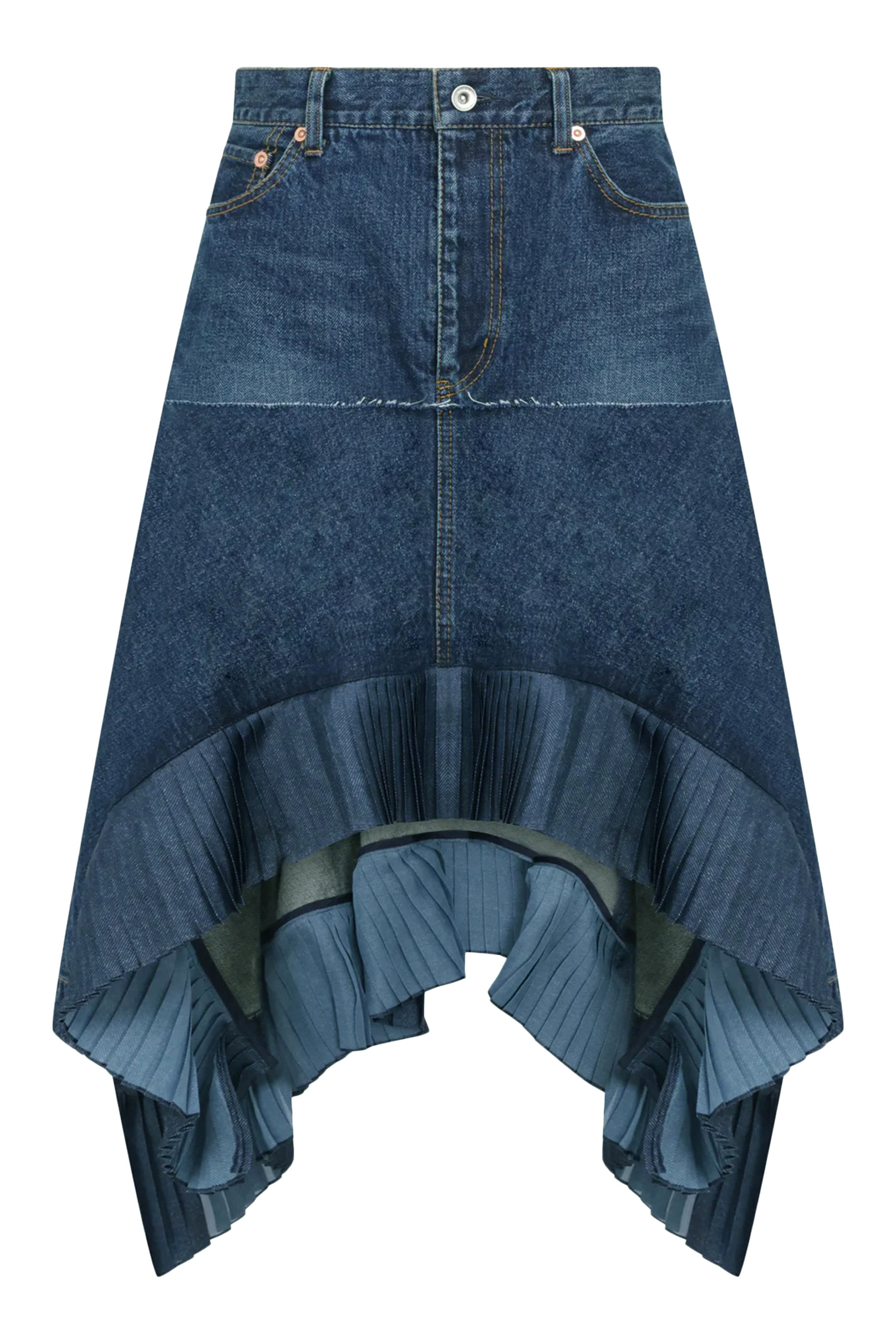 Asymmetric Denim Skirt