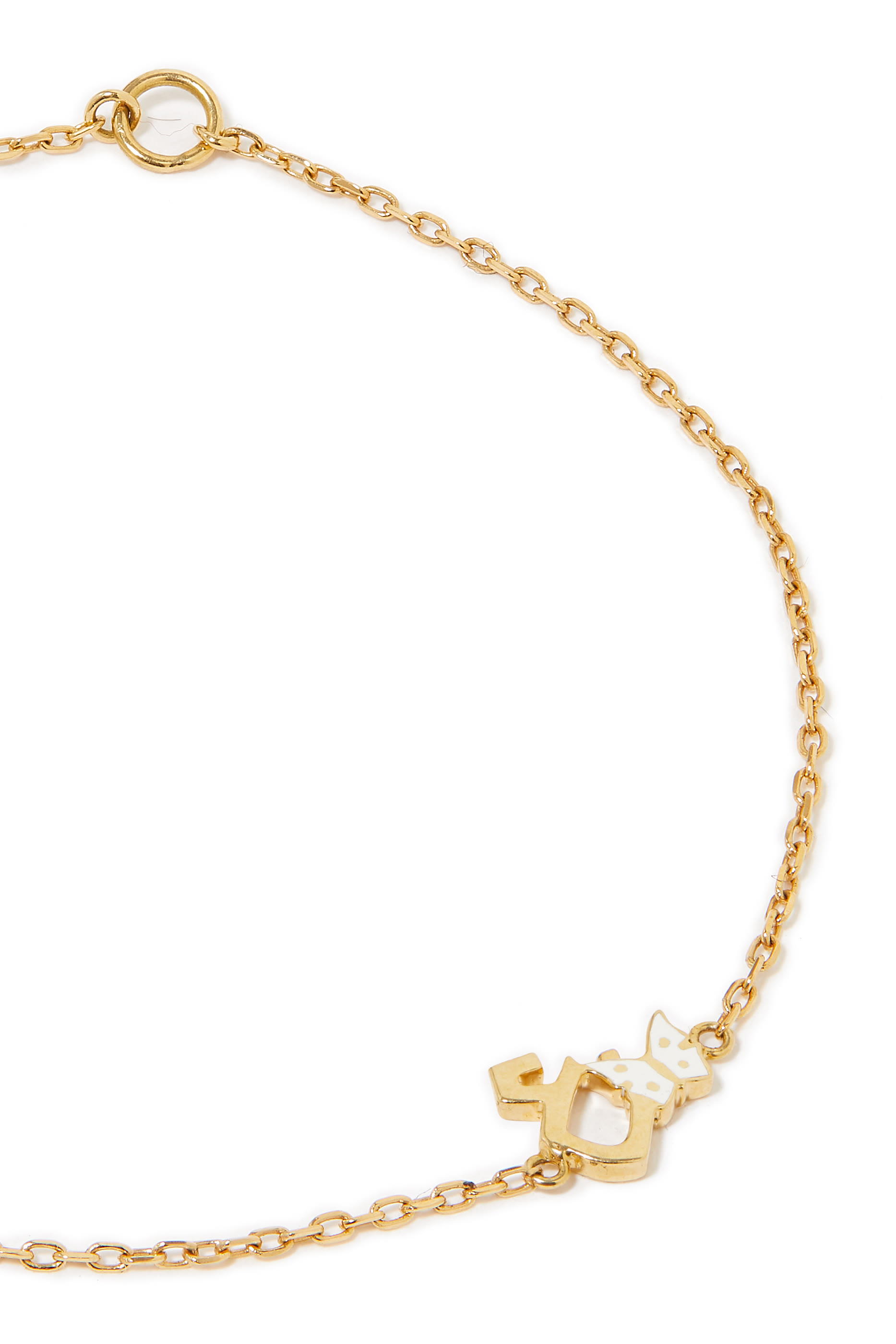 Kids Tiny Bling Bracelet, 18k Yellow Gold & Enamel