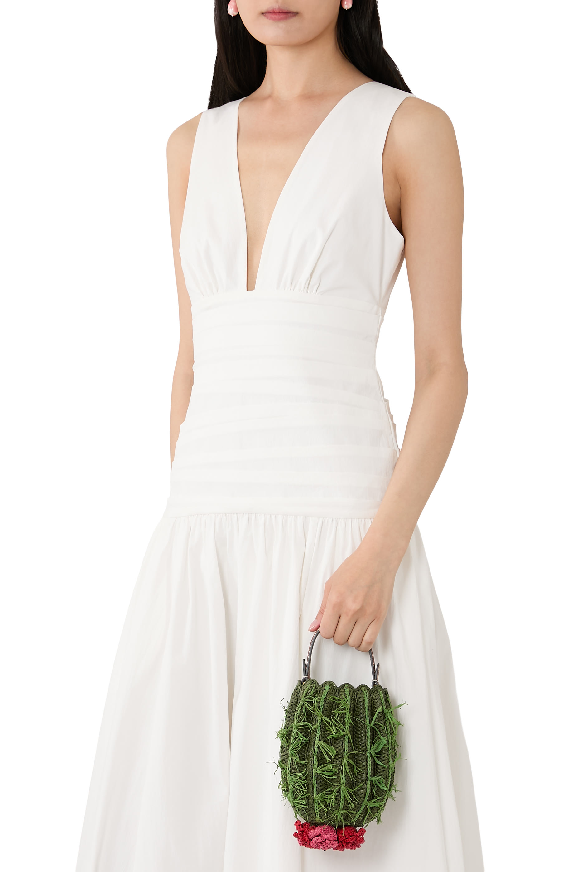 Raffia Cactus Crossbody Bag