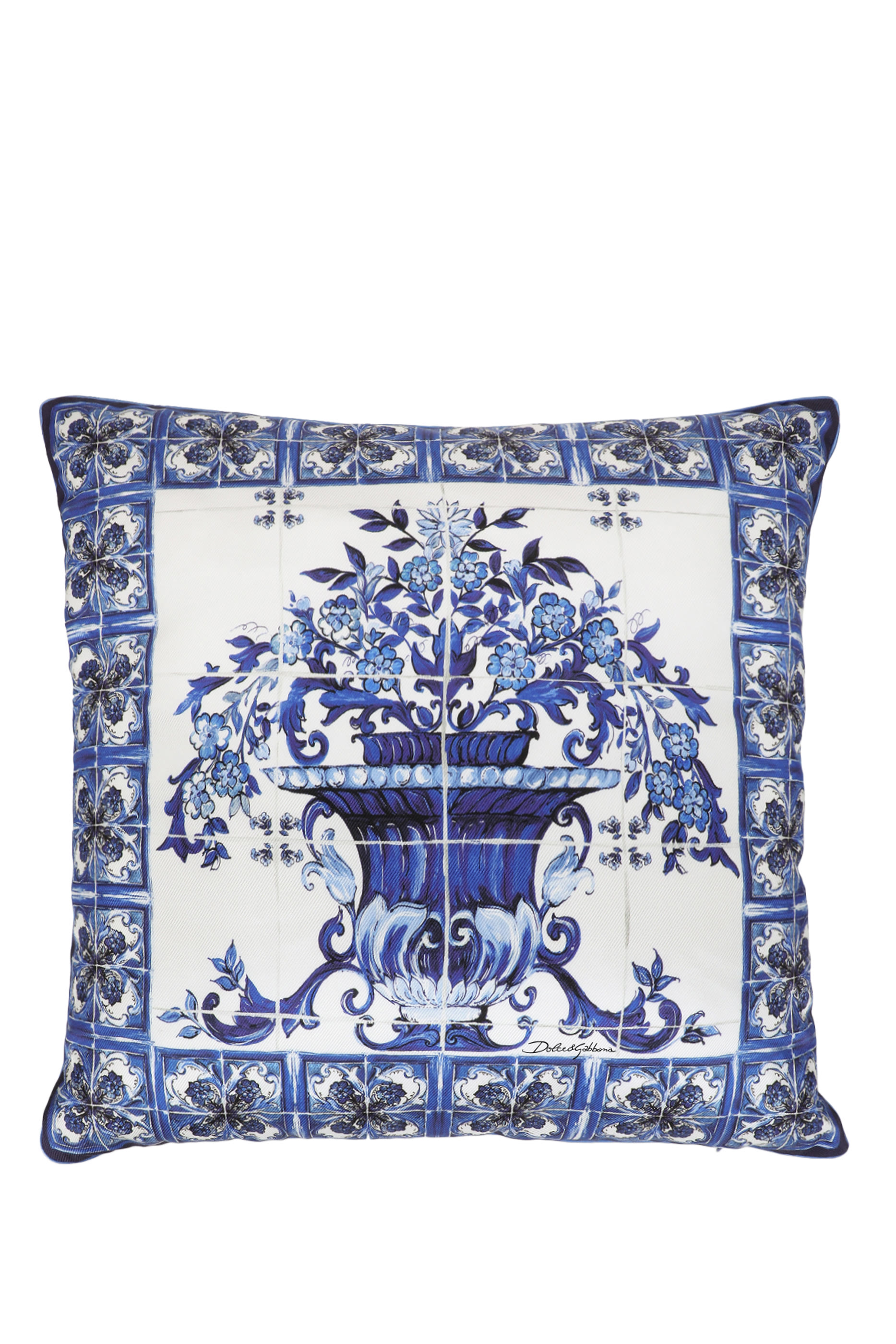 Blu Mediterraneo Silk Twill Cushion Small