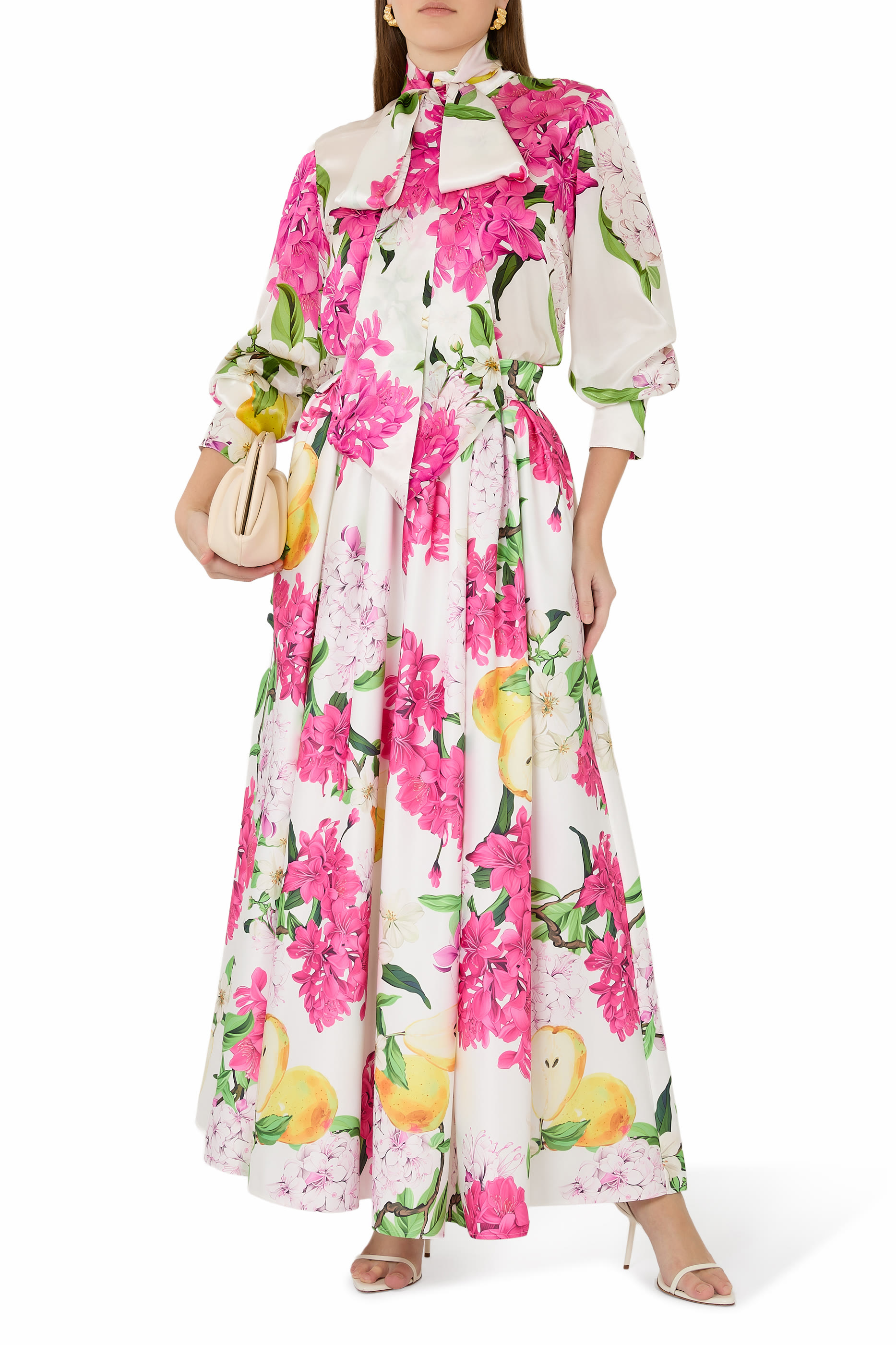 Tie Neck Silk Blouse 