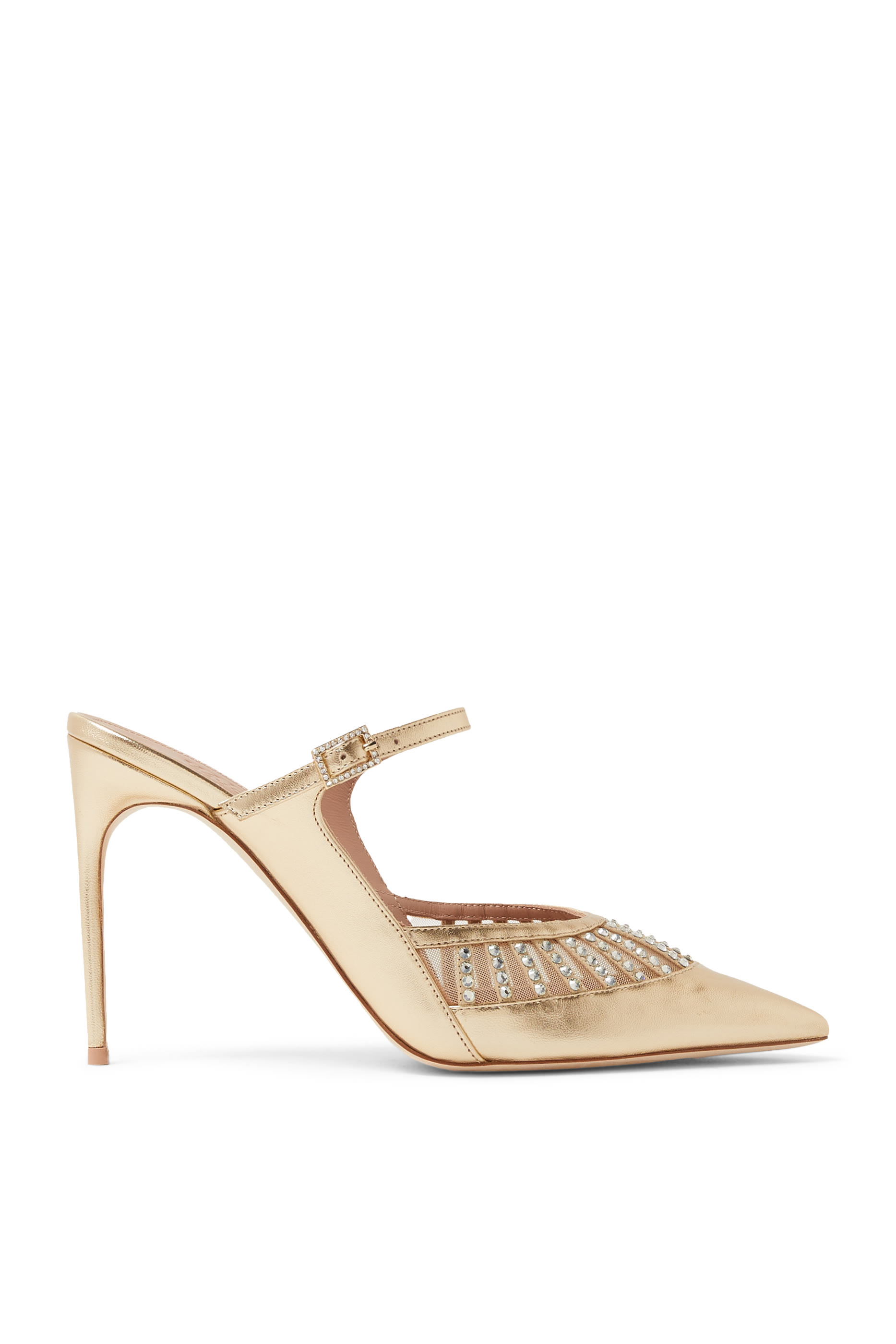 Bardot 90 Leather Heeled Mules