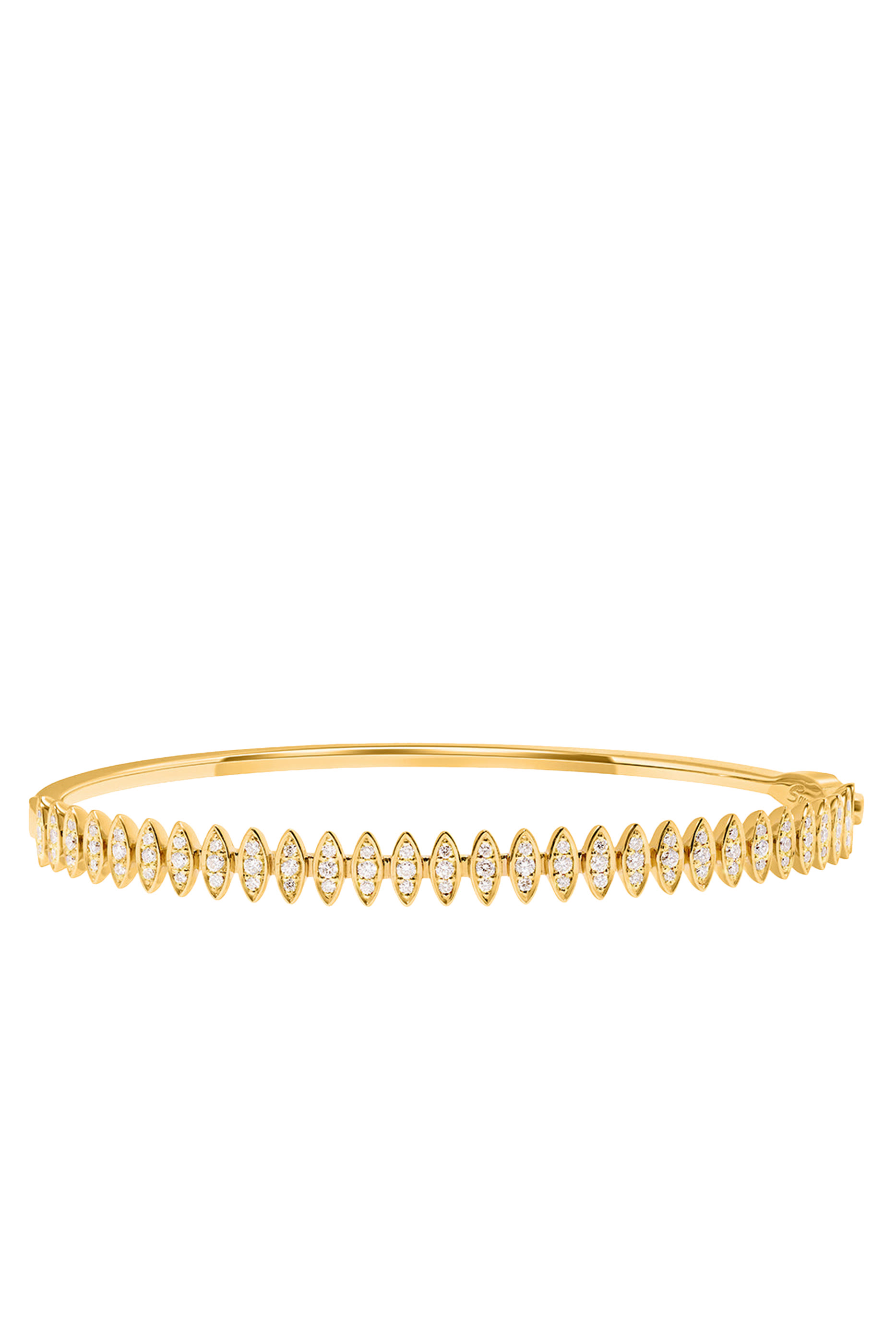  Barq Marquise Small Bangle, 18K Yellow Gold & Diamonds