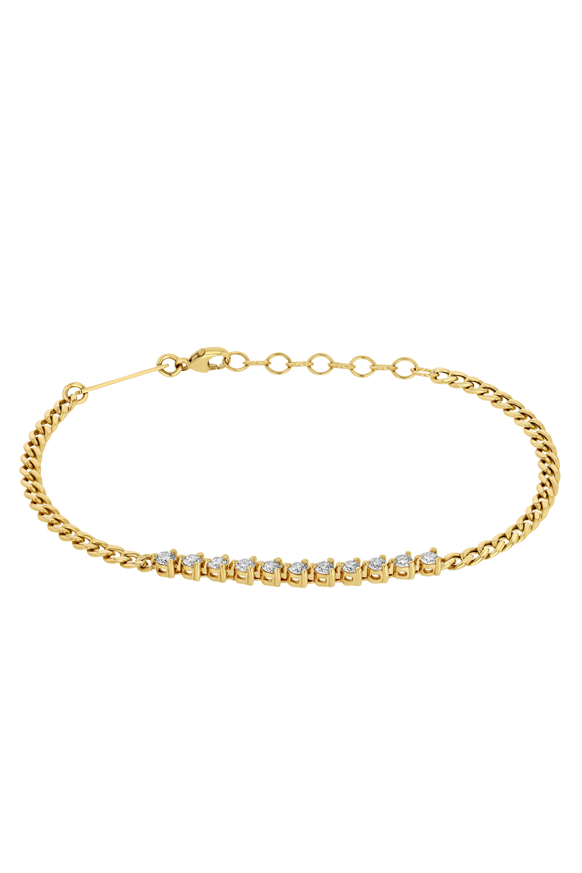 Small Curb Chain Bracelet, 14K Yellow Gold