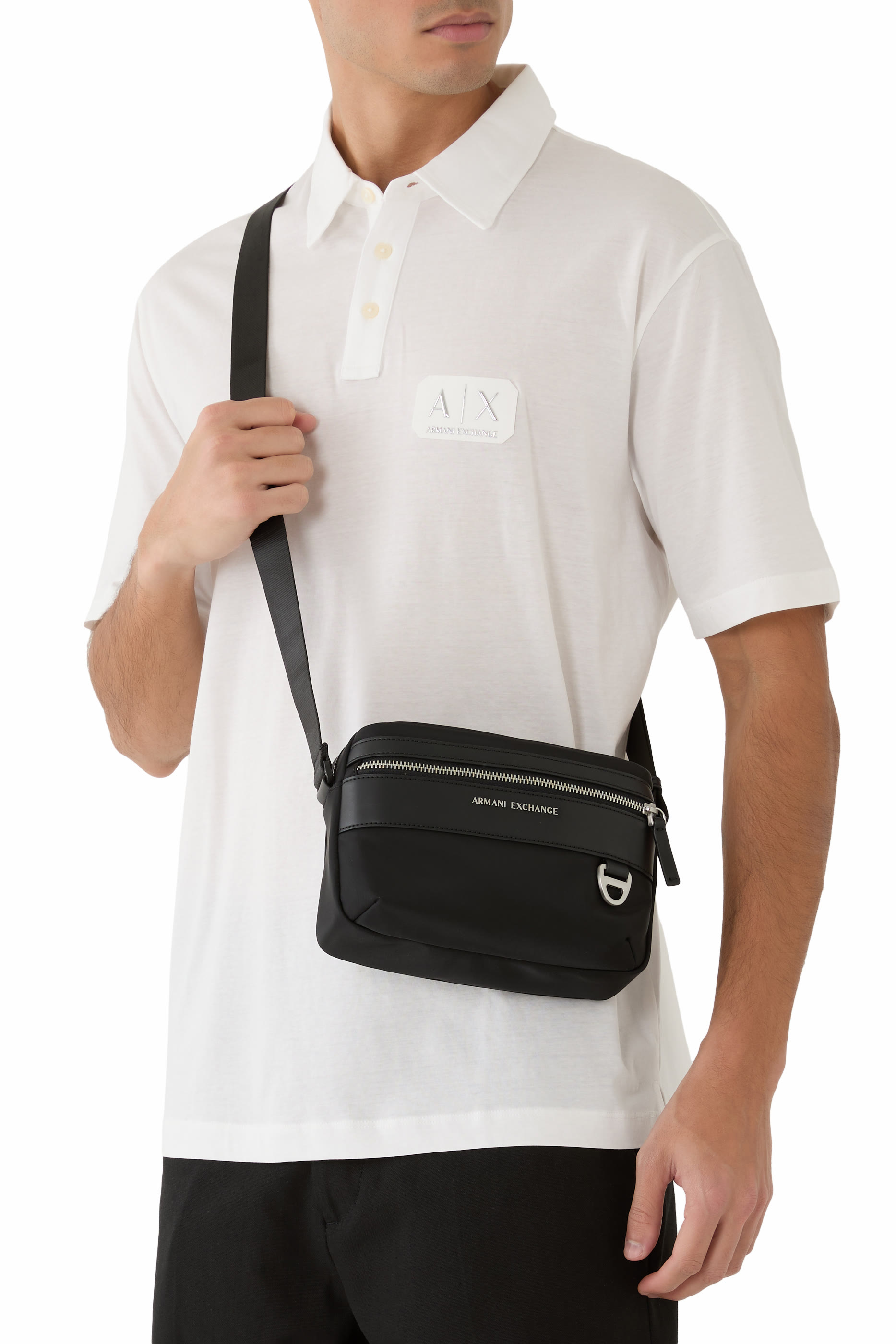 AX Logo Nylon Shoulder Bag