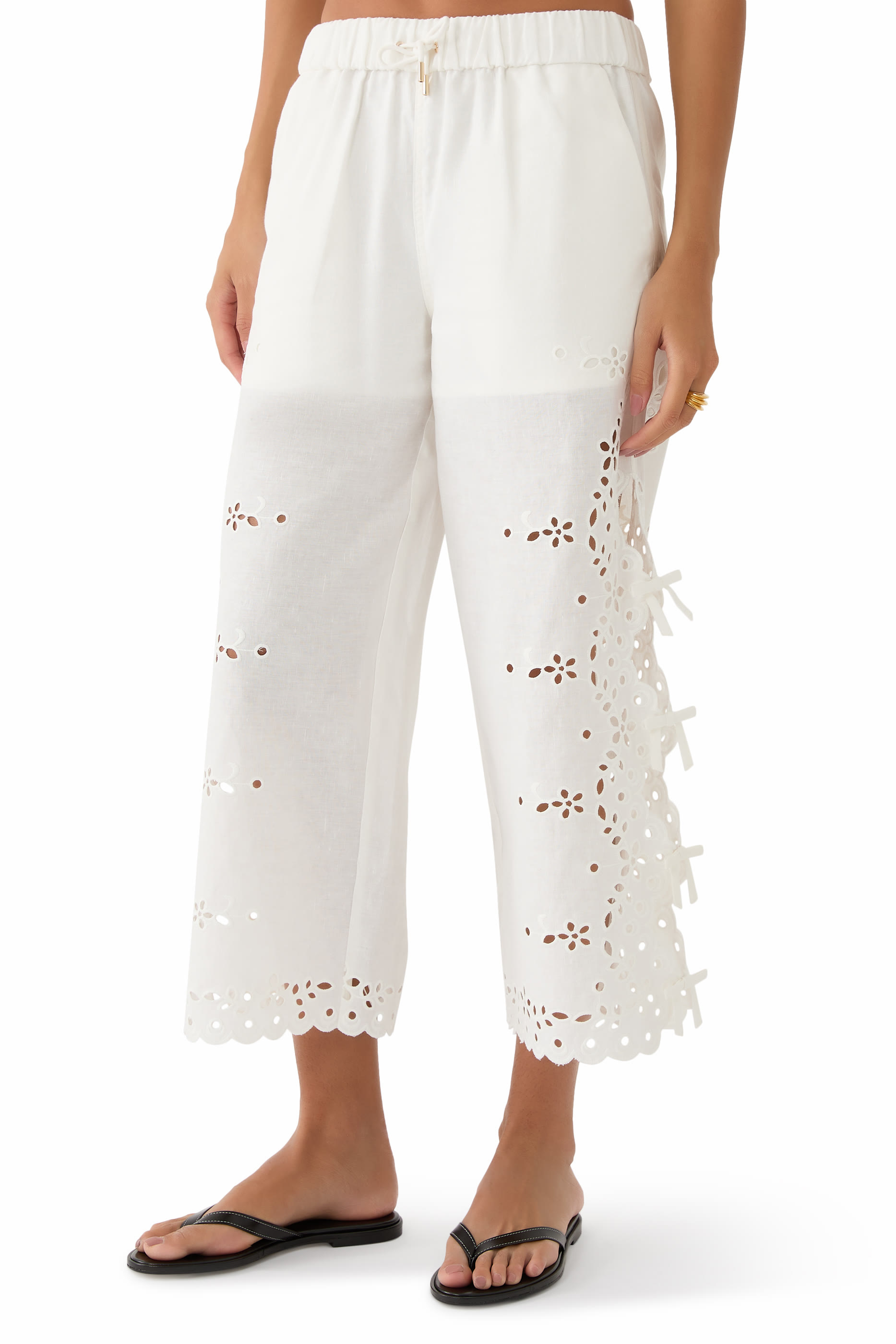 Linen Embroidered Trousers