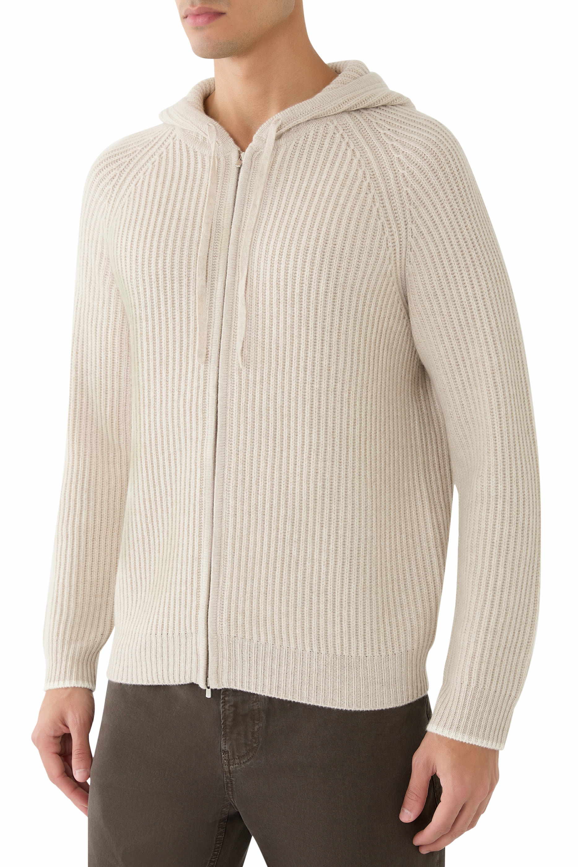 Zip-Up Hooded Cardigan