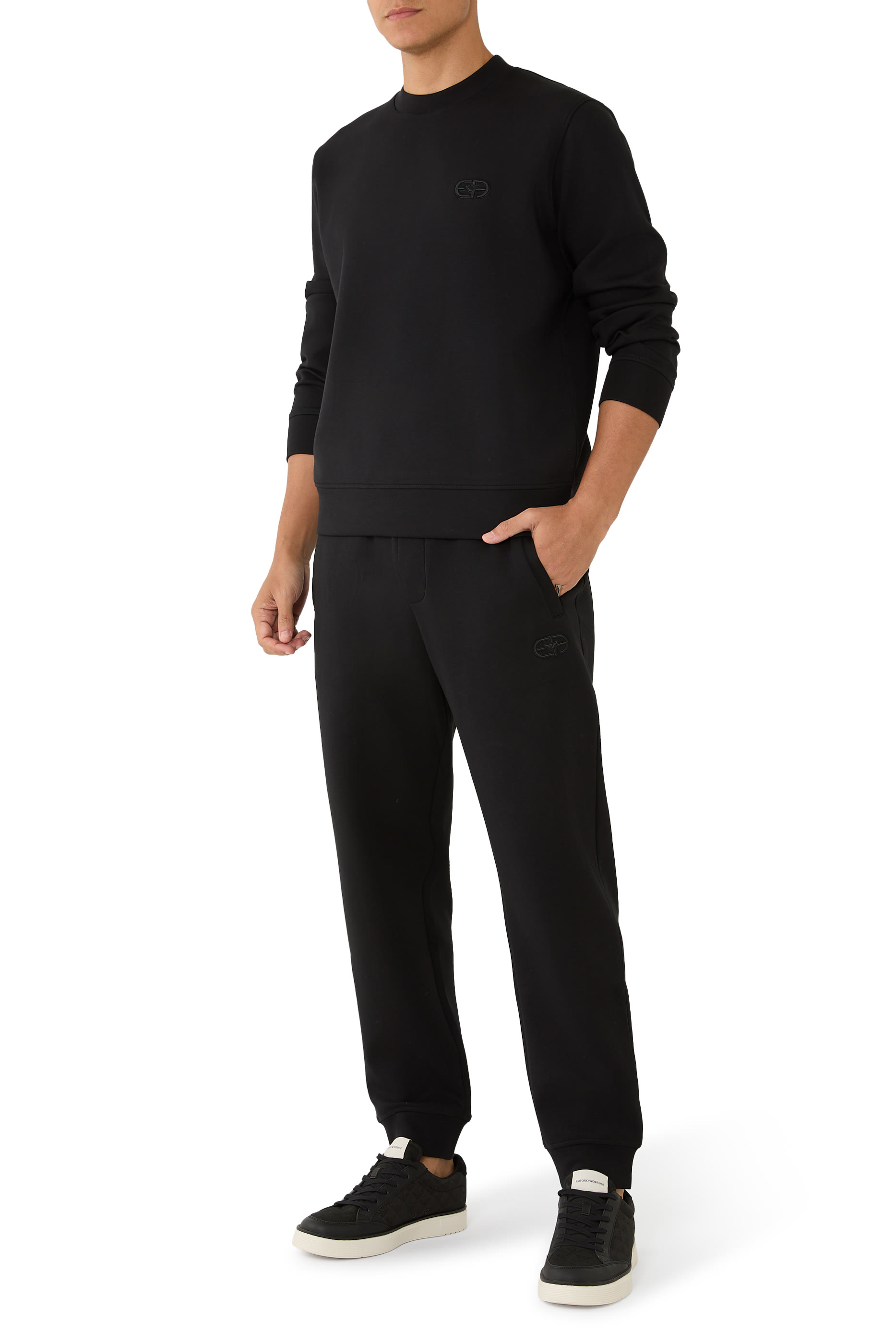 Embroidered EA Logo Double-Jersey Joggers