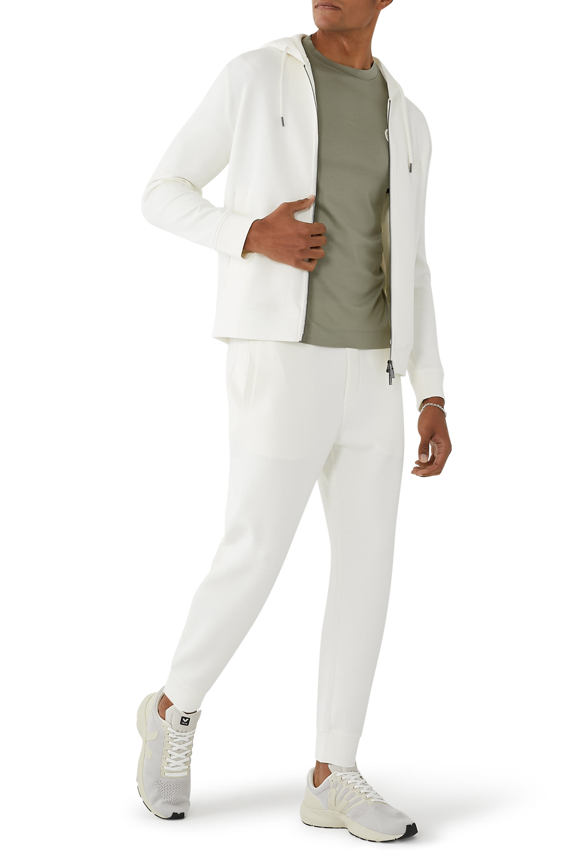 Embossed Embroidered EA Logo Double-Jersey Joggers