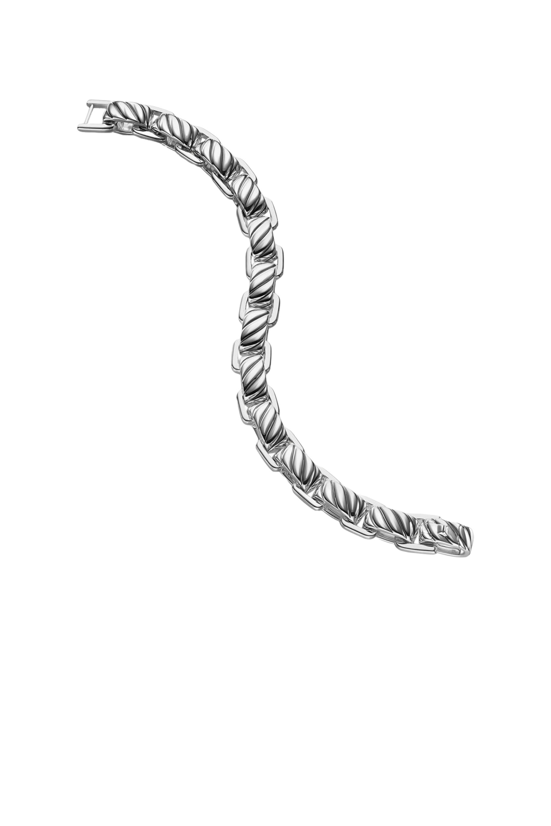 Sculpted Cable Link Bracelet, Sterling Silver