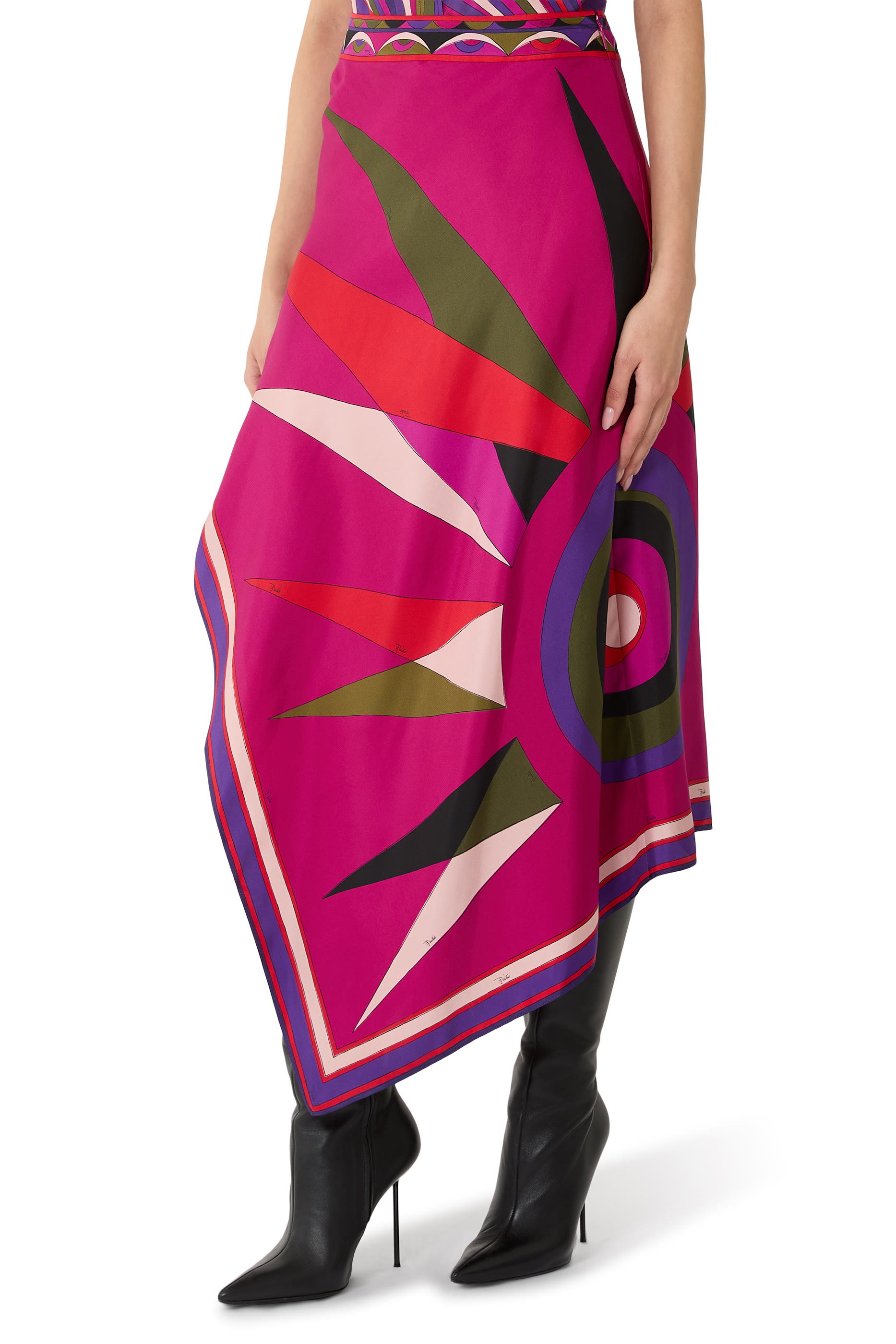 Hawaii Print Asymmetrical Skirt