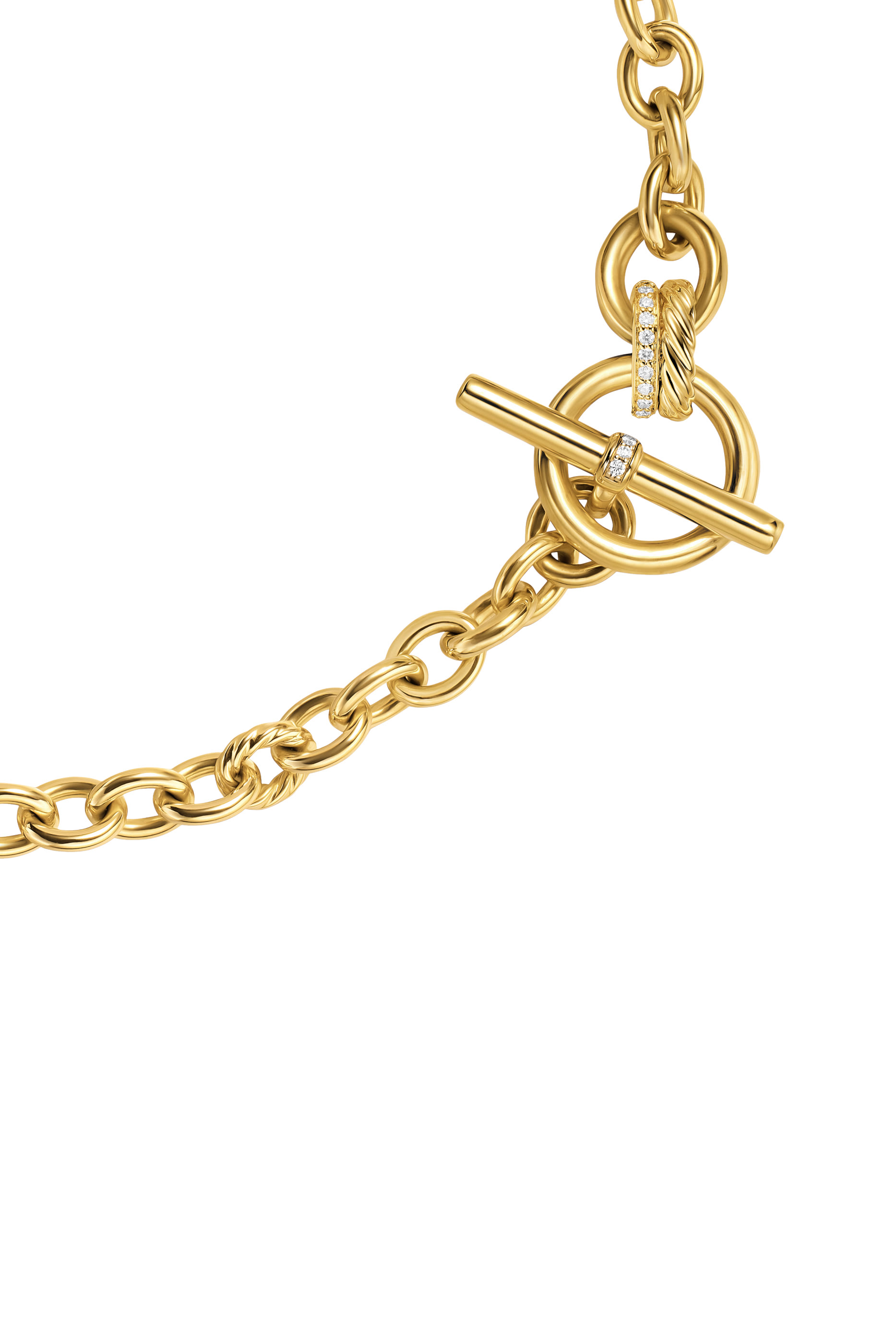 DY Mercer&reg; Toggle Chain Necklace, 18k Yellow Gold & Diamonds