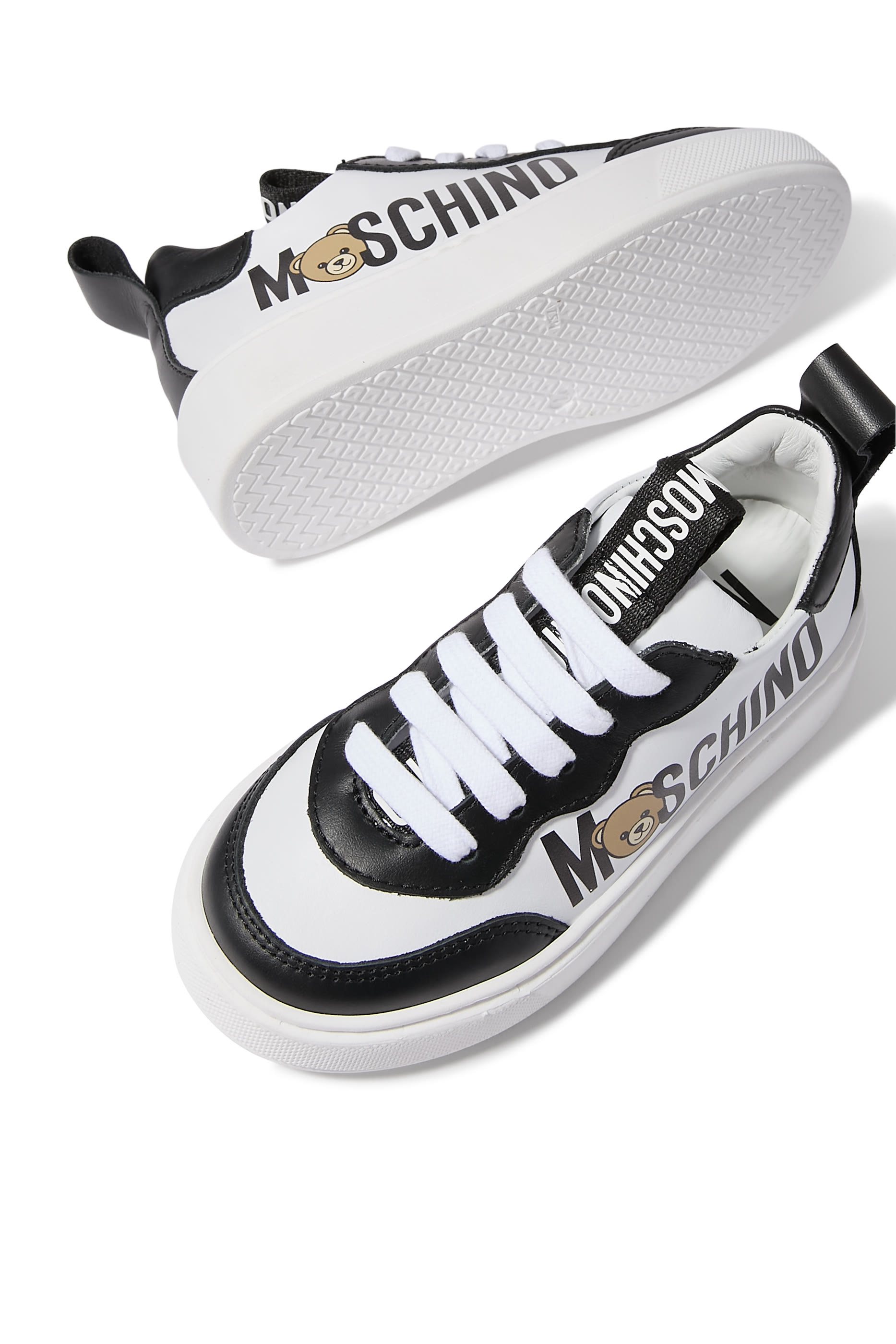 Kids Teddy-Logo Leather Sneakers