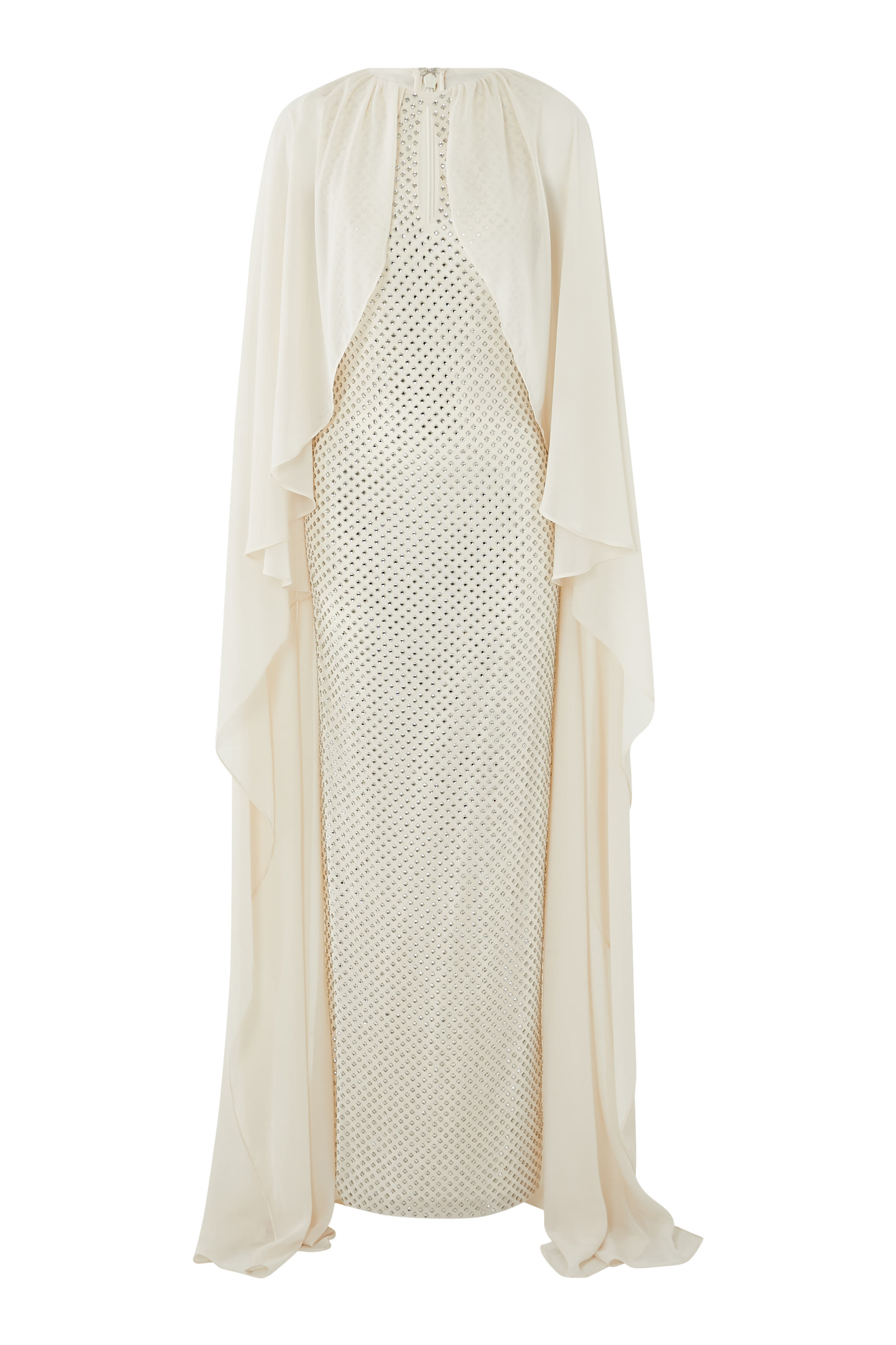 Rhinestone Cape Maxi Dress