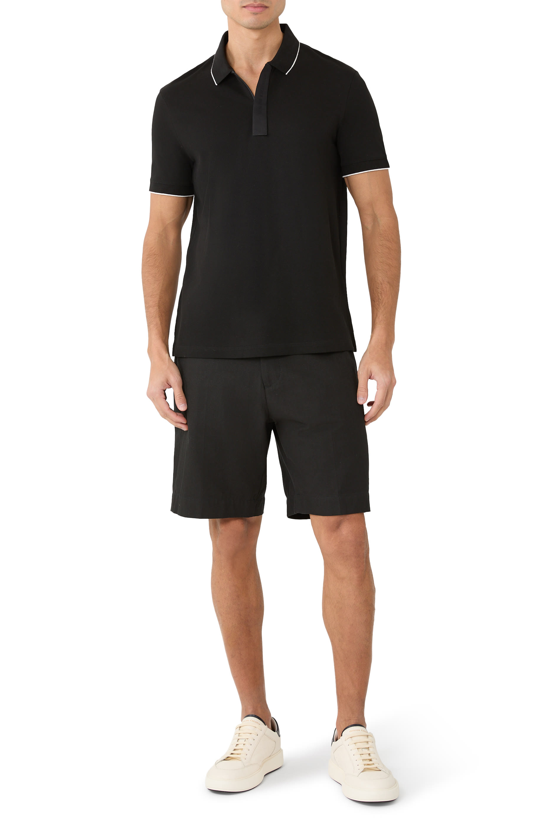  Slim Fit Polo with Button Insert