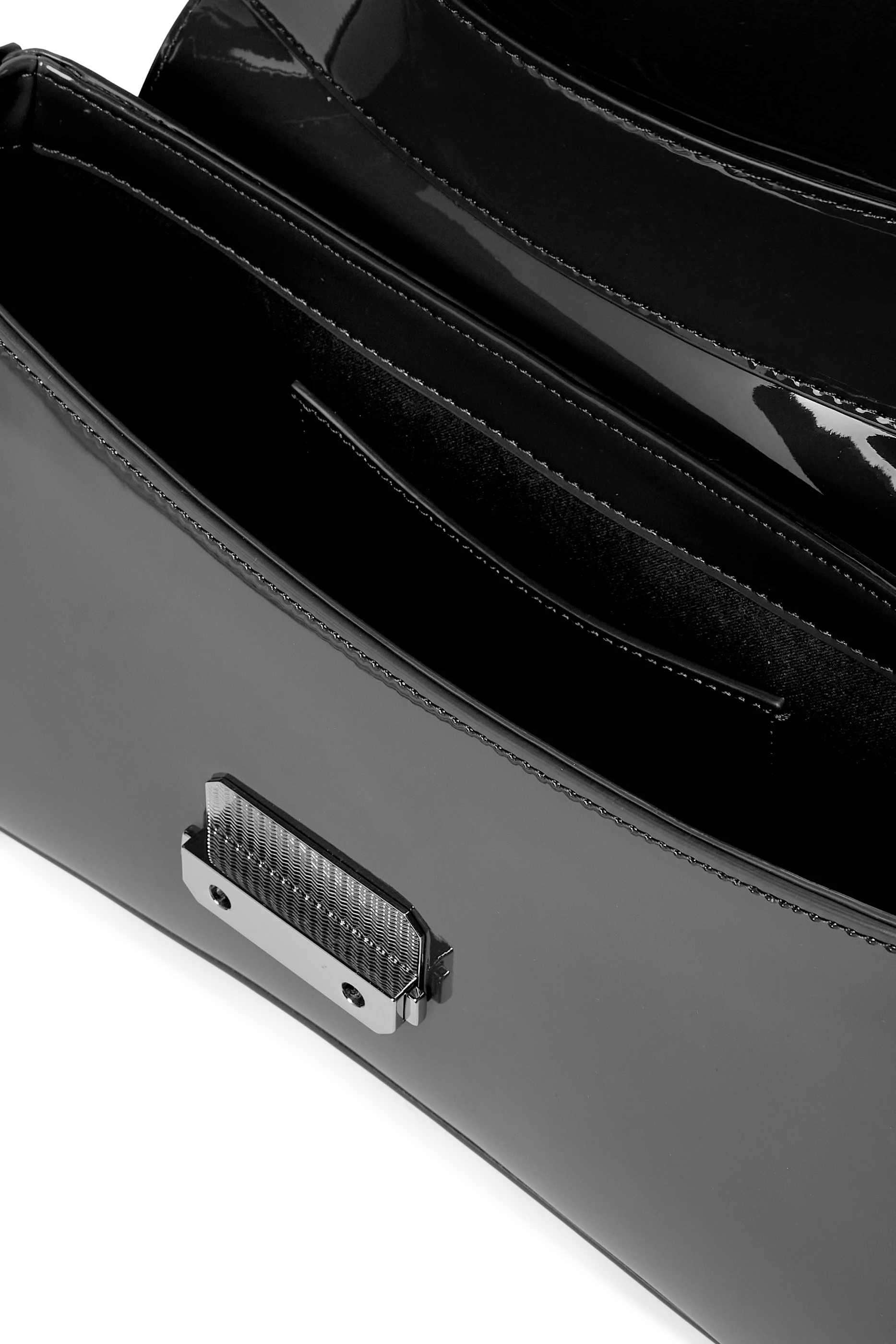 Patent-Effect Shoulder Bag