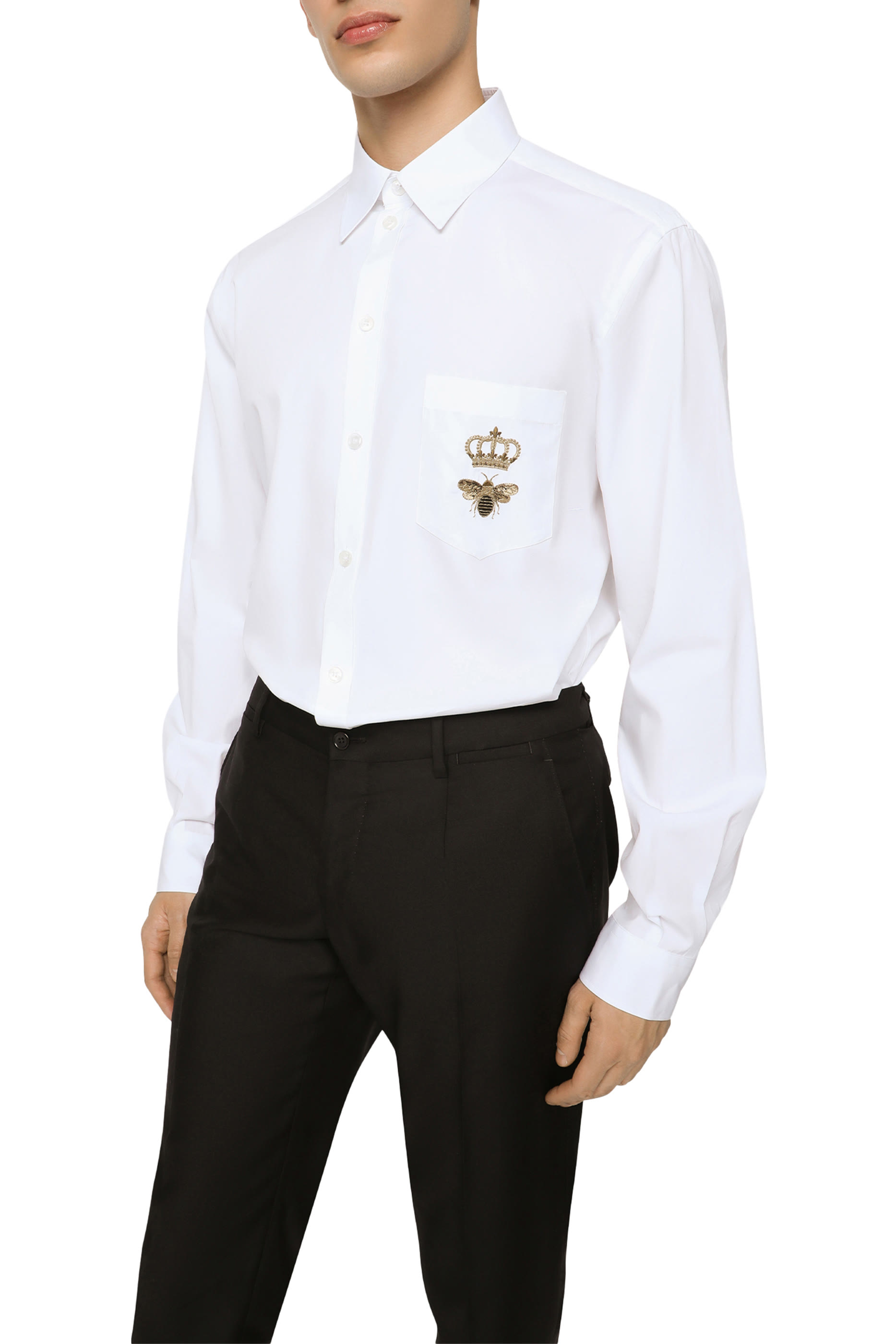 Embroidered Cotton Martini-Fit Shirt