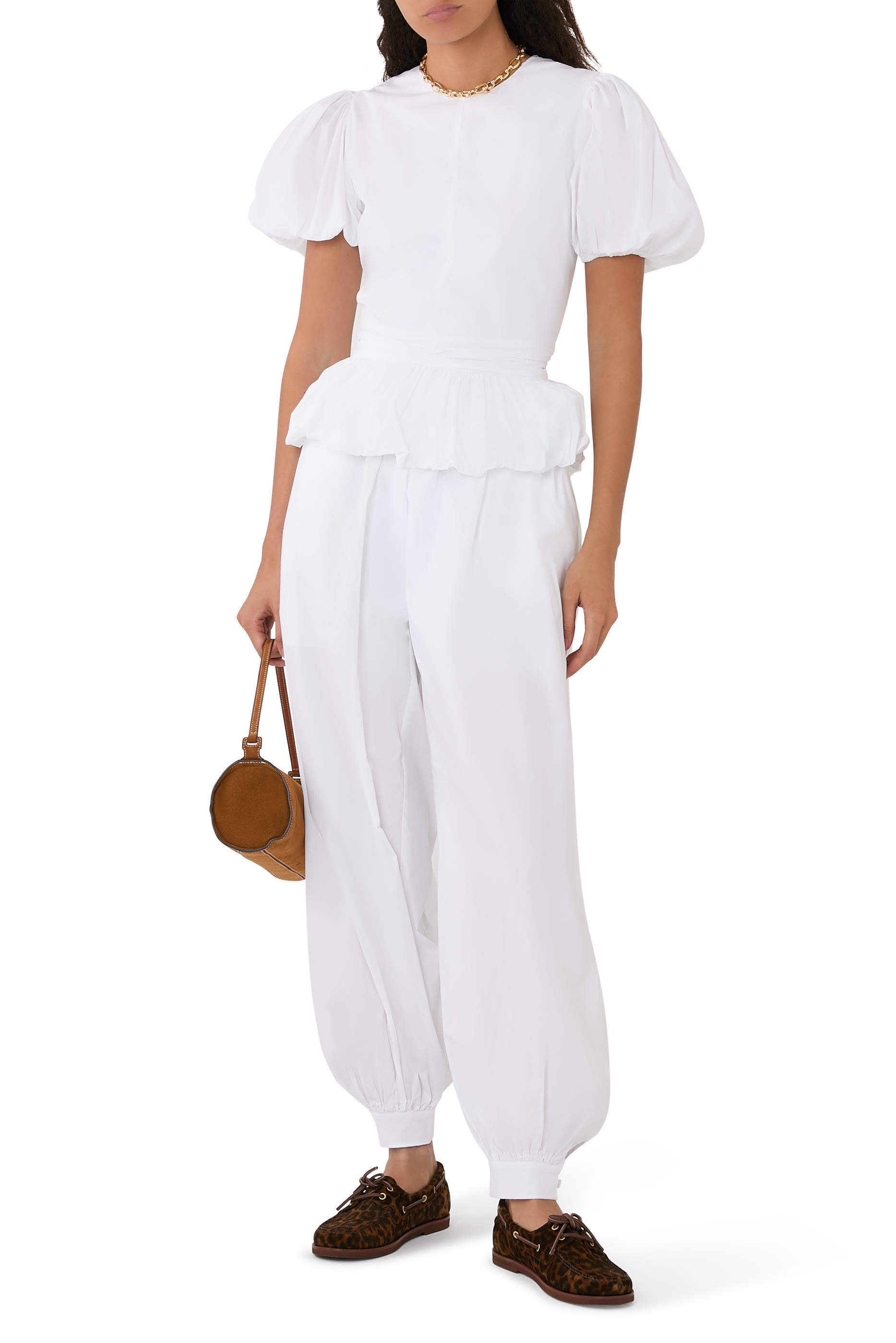 Alix Peplum Cotton Poplin Top 