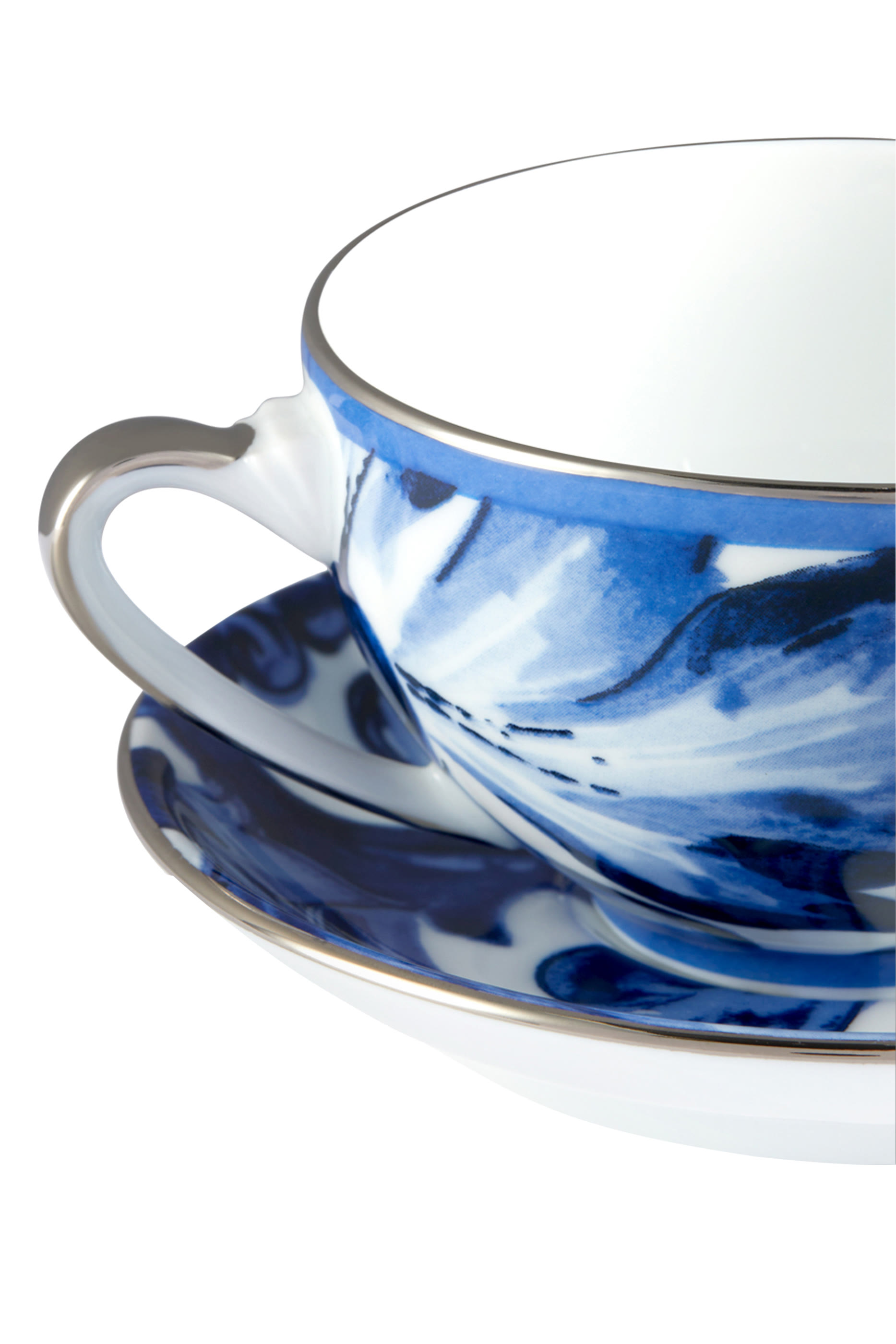Blu Mediterraneo Fiore Foglie Tea Cup & Saucer Set