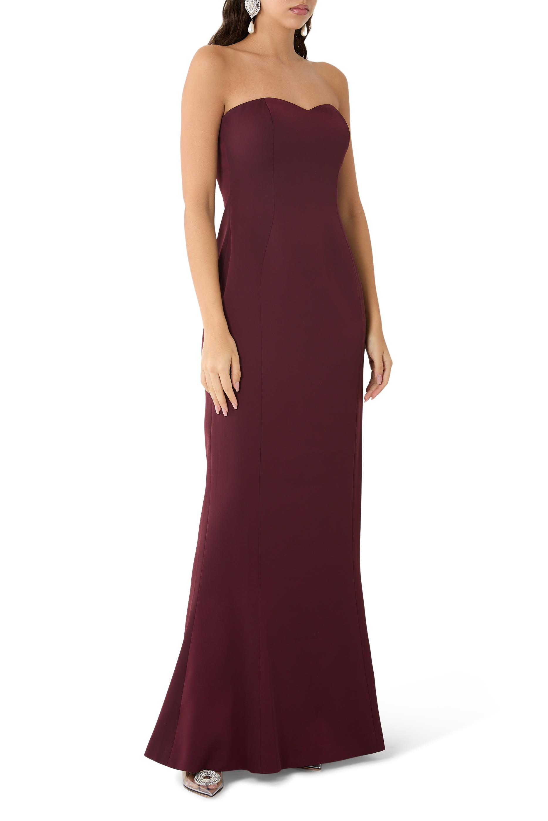 Cape Sleeve Embroidered Gown