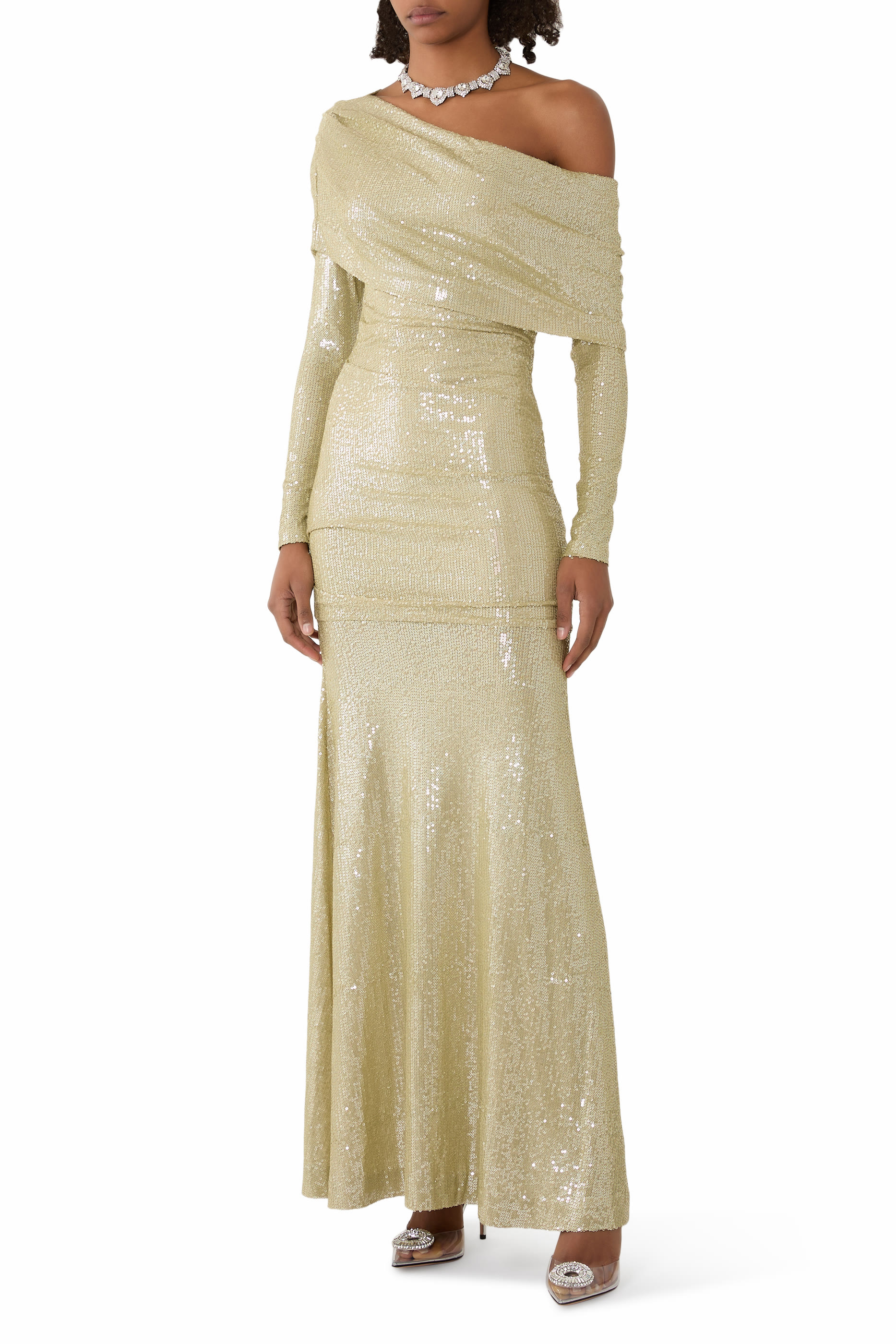 Nova One-Shoulder Ankle Gown